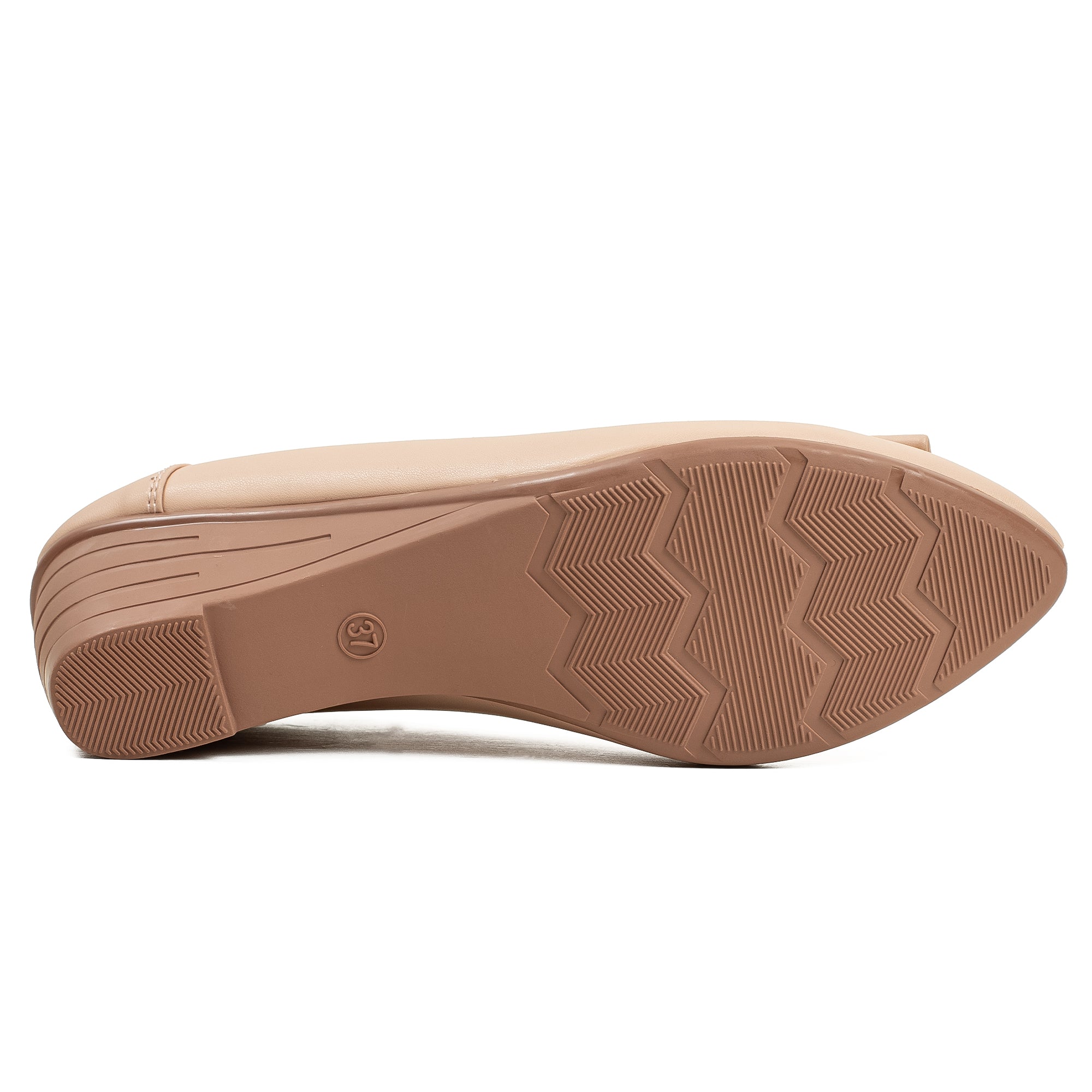 Vibrant Ladies Beige Close-Toe Wedge Heel Shoes with Metallic Trim – Elegant Comfort & Style for Every Occasion - Vibrantbd.com