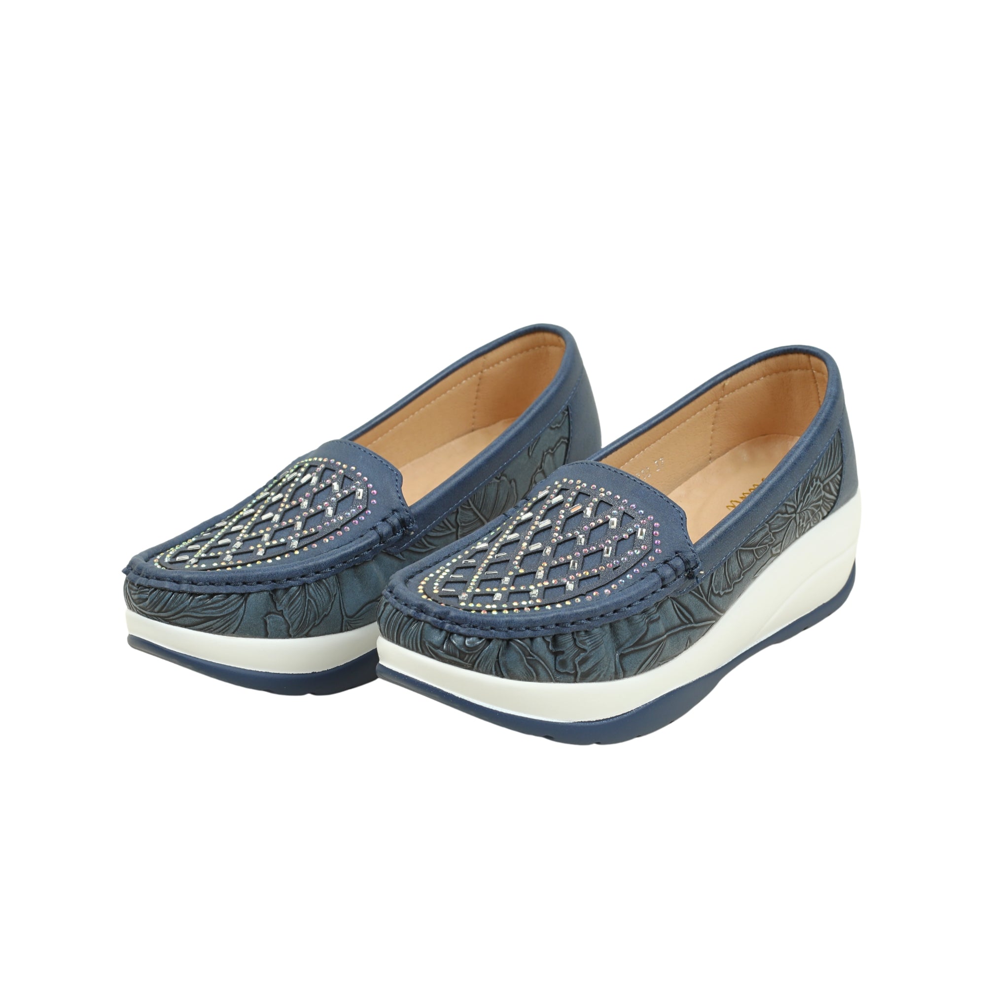 VIBRANT WOMEN'S BLUE SLIP-ON LOAFER (COMFORT MULE) - Vibrantbd.com