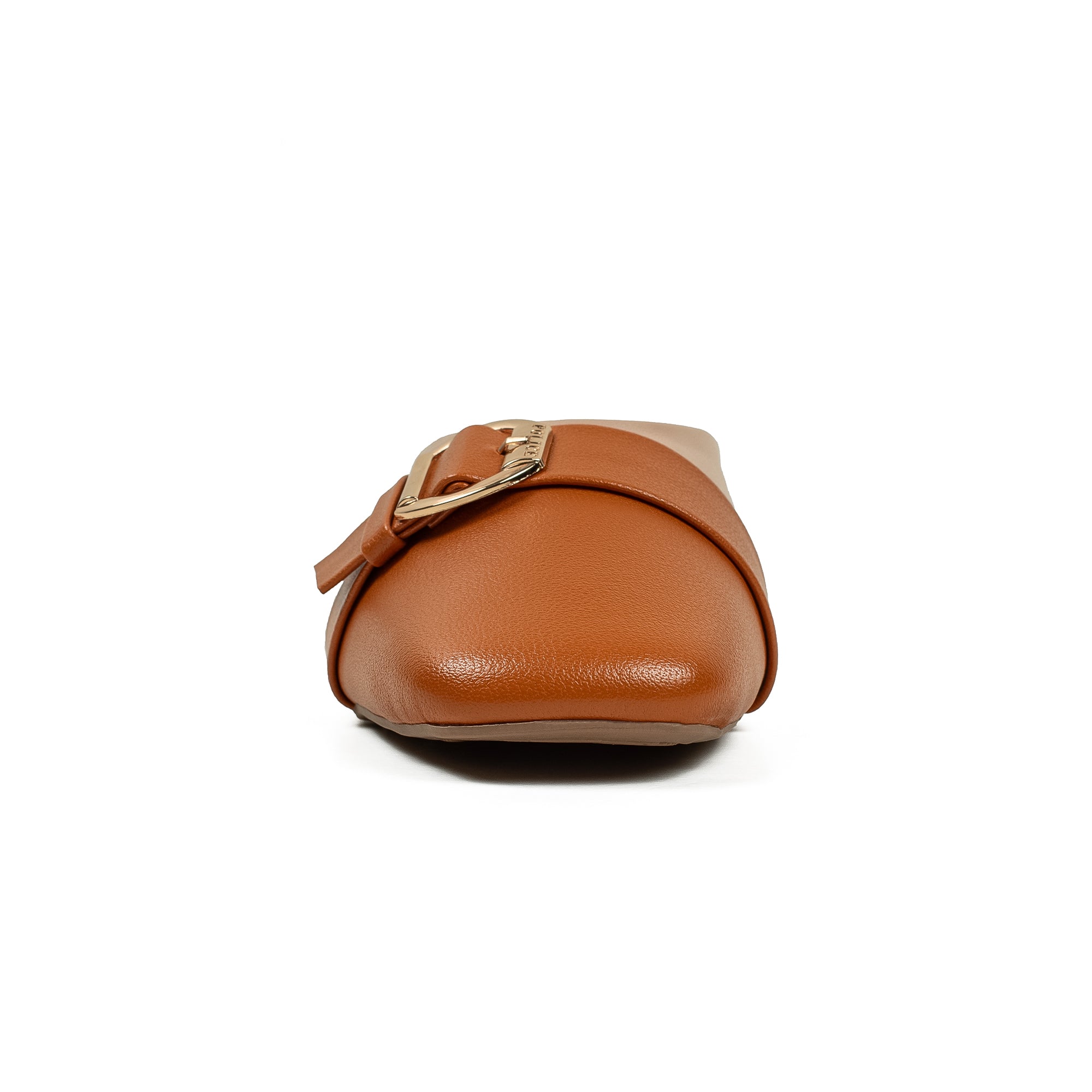 Vibrant Ladies Beige & Tan PU Block Heel Shoes with Cushioned Insole - Modern and Comfortable - Vibrantbd.com