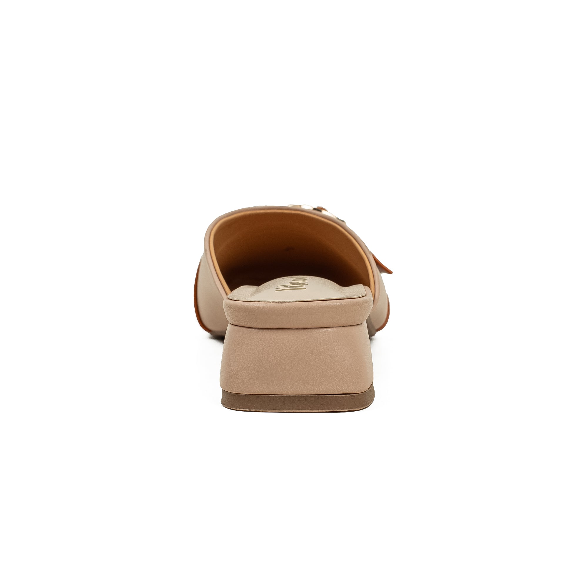 Vibrant Ladies Beige & Tan PU Block Heel Shoes with Cushioned Insole - Modern and Comfortable - Vibrantbd.com
