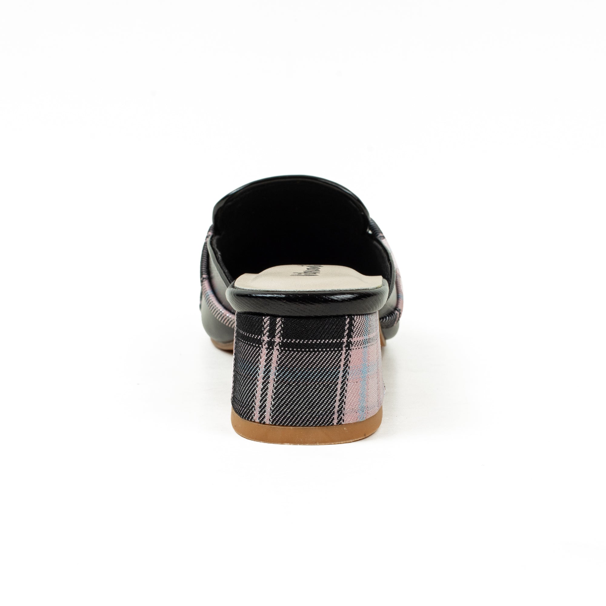 Ladies' Metallic Black Microfibre Block Heel Mules | Vibrant® Stylish Slip-On Shoes with Bow Detail - Vibrantbd.com