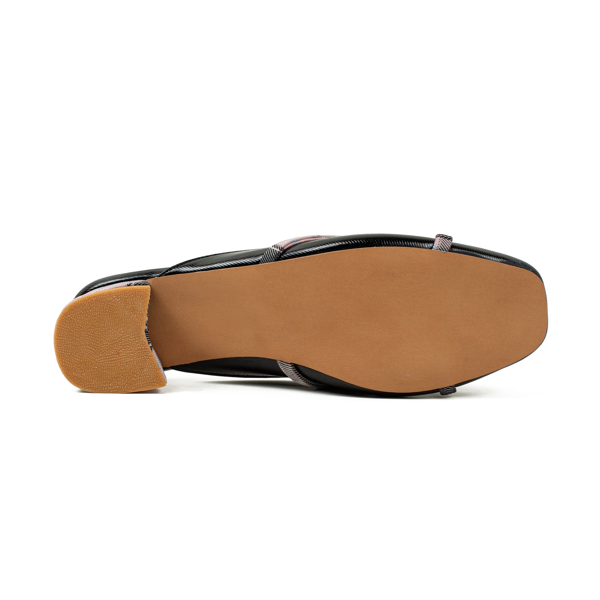 Ladies' Metallic Black Microfibre Block Heel Mules | Vibrant® Stylish Slip-On Shoes with Bow Detail - Vibrantbd.com