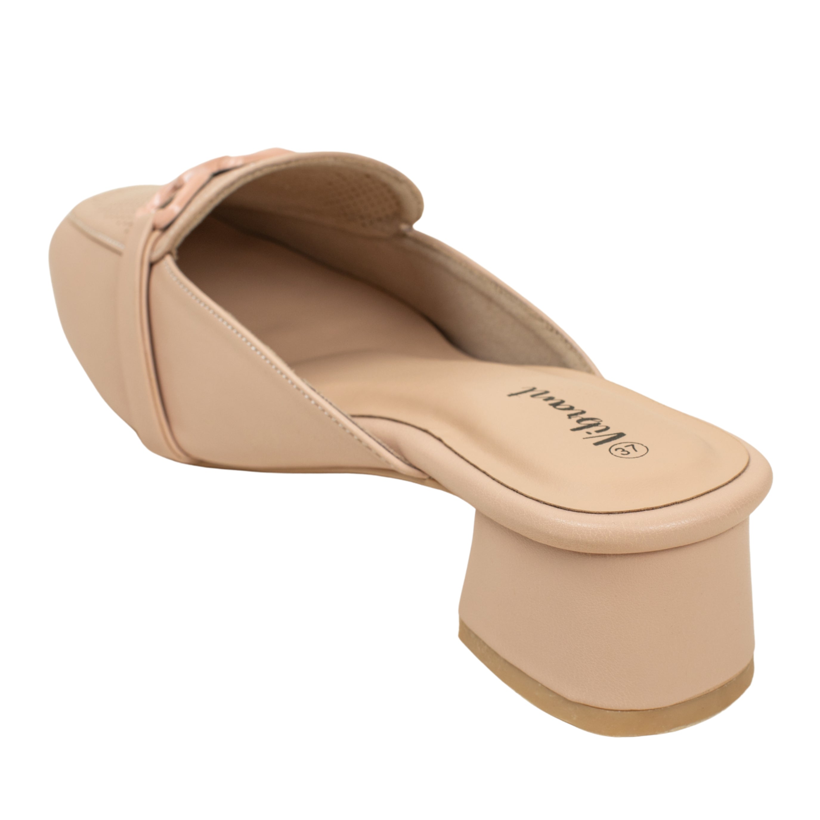 Women’s Beige Open-Toe Block Heel Sandals with Rhinestone Straps