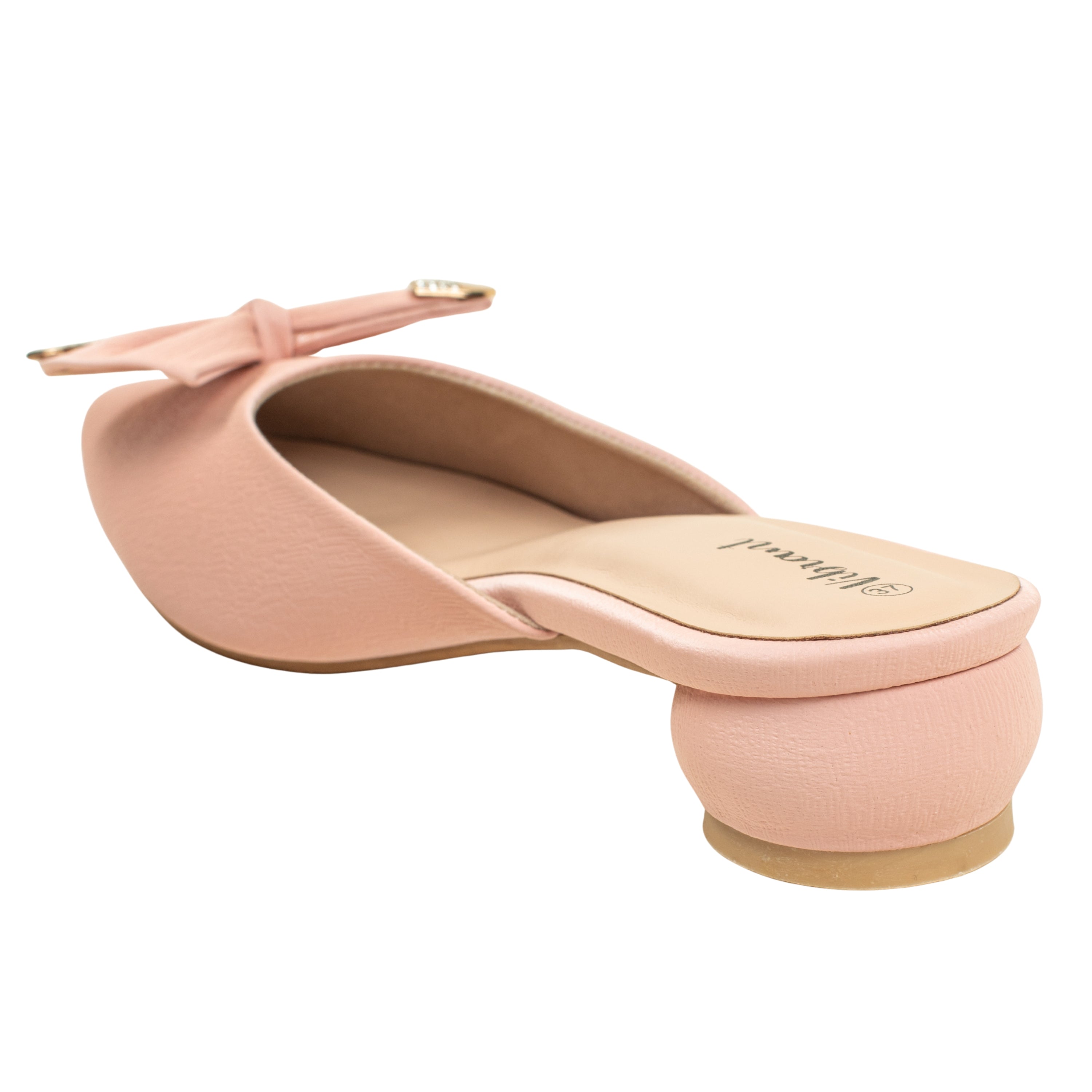 Ladies Pink Slip-On Low-Heel Mule