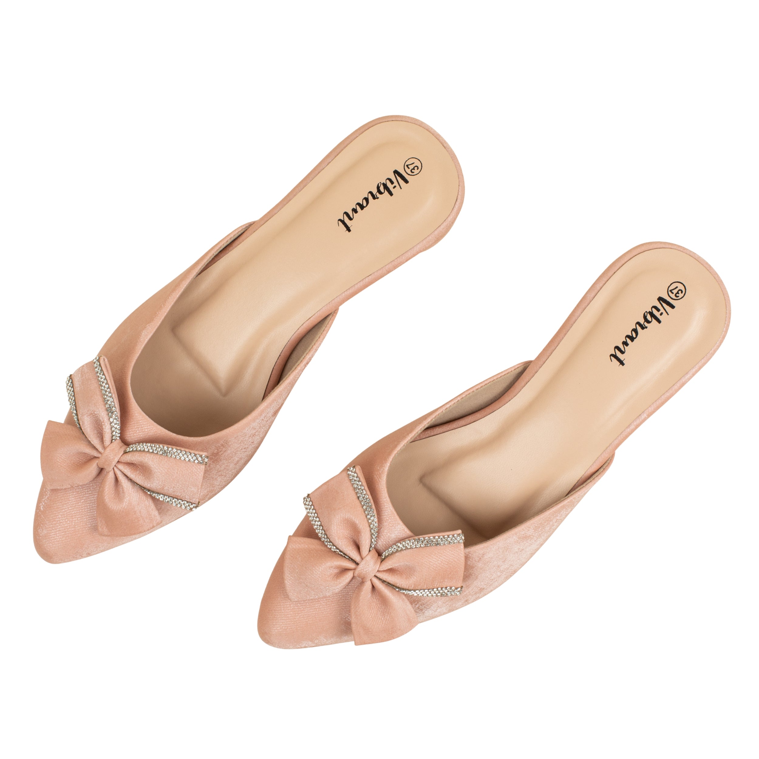 Ladies Pink Slip-On Low-Heel Mule