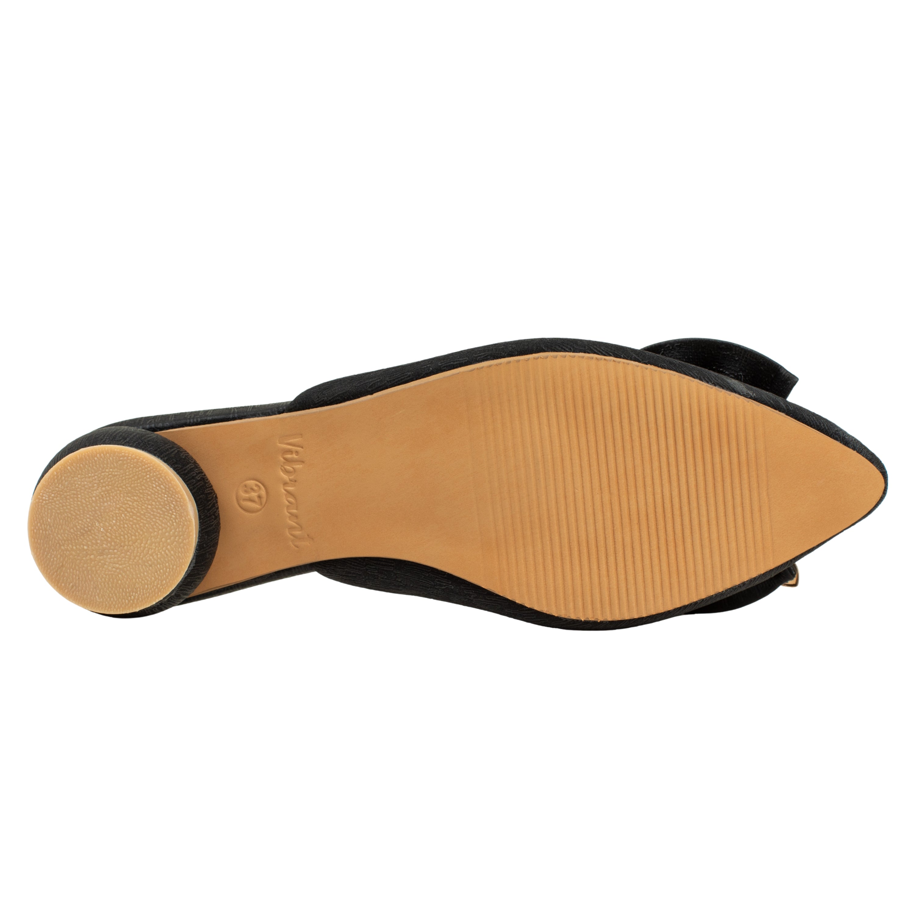 Ladies Black Slip-On Low-Heel Mule