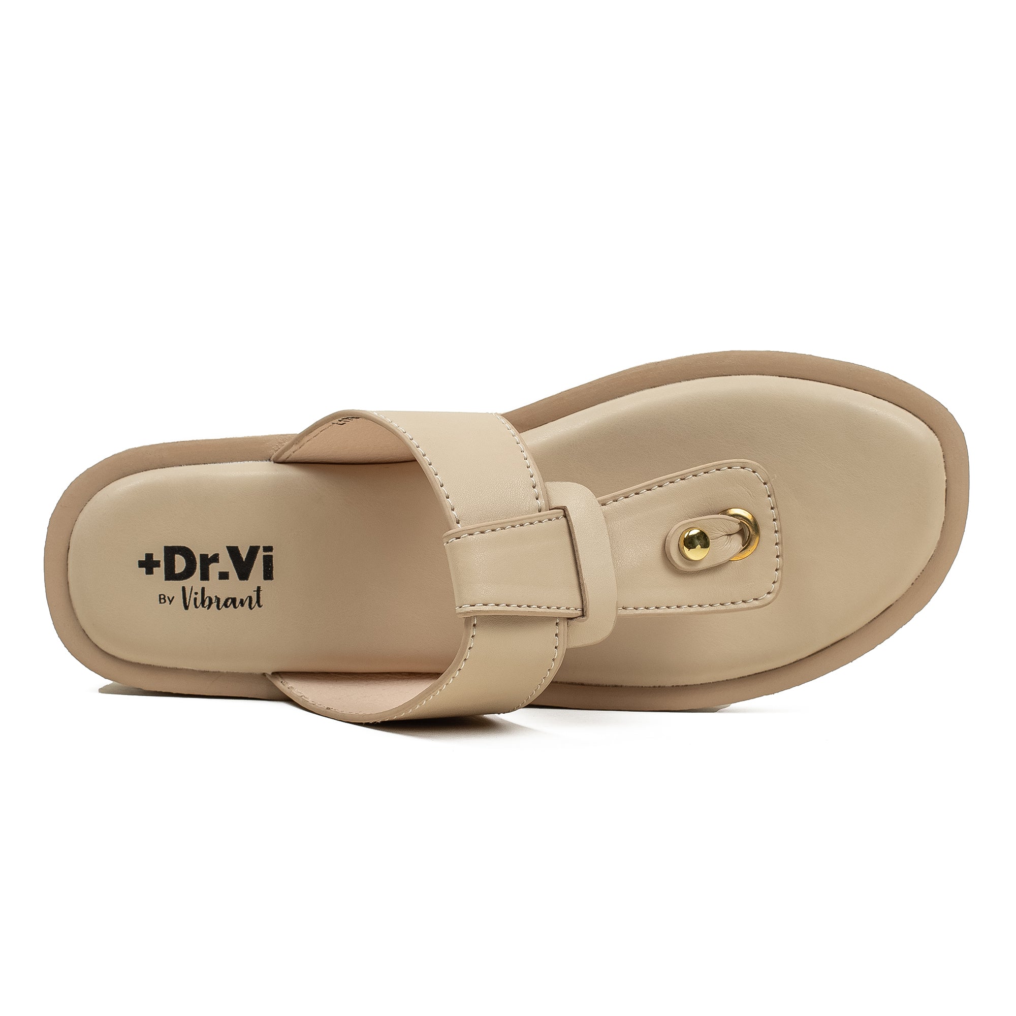 Ladies Dr. Vi Ultimate Comfort Beige Sandal | Stylish PU Upper with TPR Outsole and Cushioned Insole - Vibrantbd.com