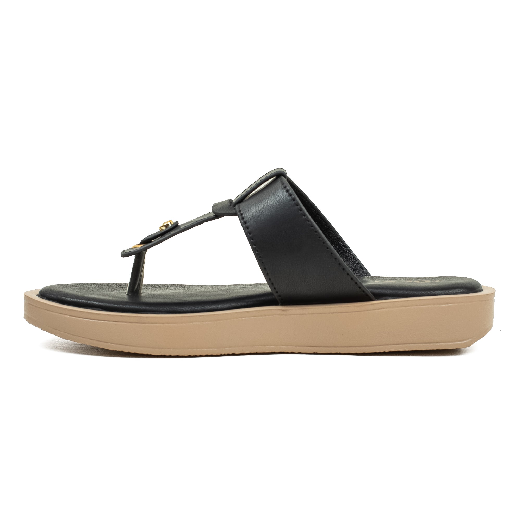 Ladies Dr. Vi Ultimate Comfort Black Sandal | Stylish PU Upper with TPR Outsole and Cushioned Insole