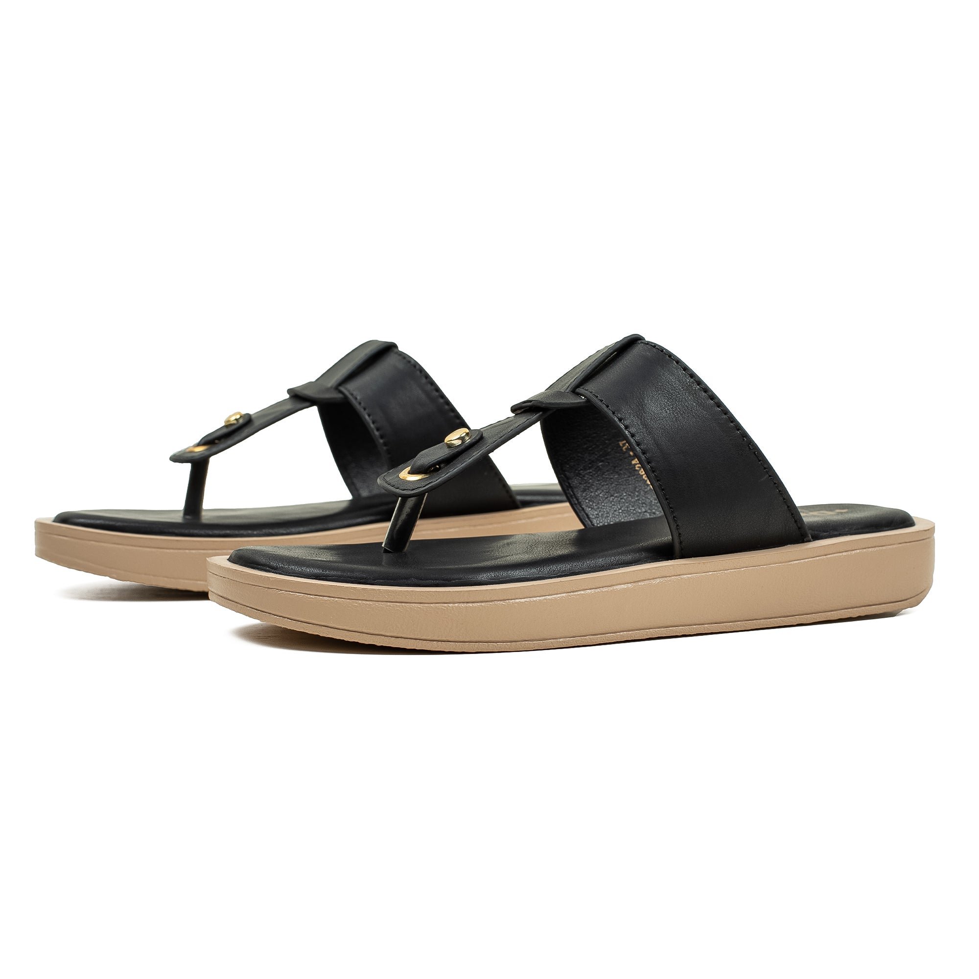 Ladies Dr. Vi Ultimate Comfort Black Sandal | Stylish PU Upper with TPR Outsole and Cushioned Insole
