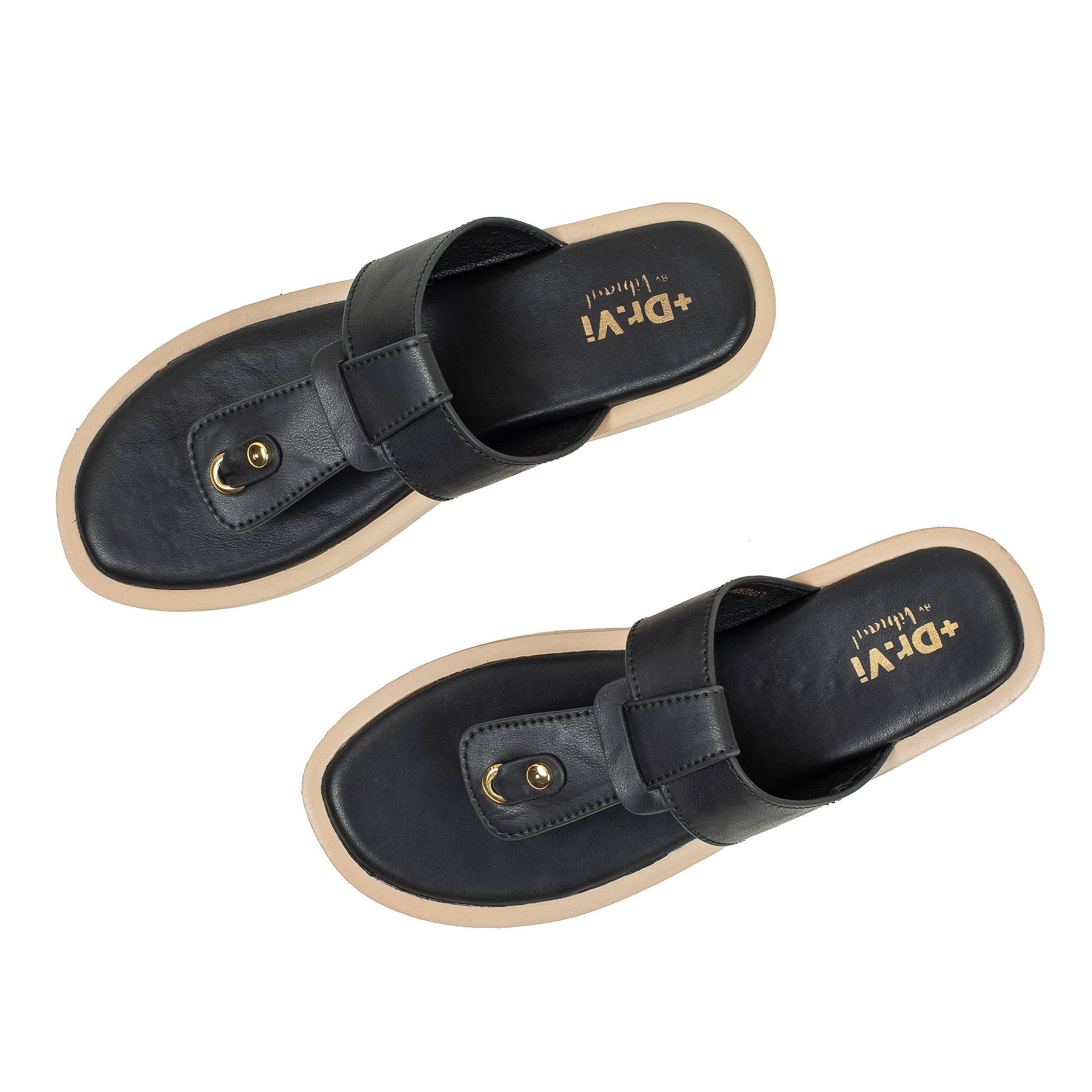Ladies Dr. Vi Ultimate Comfort Black Sandal | Stylish PU Upper with TPR Outsole and Cushioned Insole