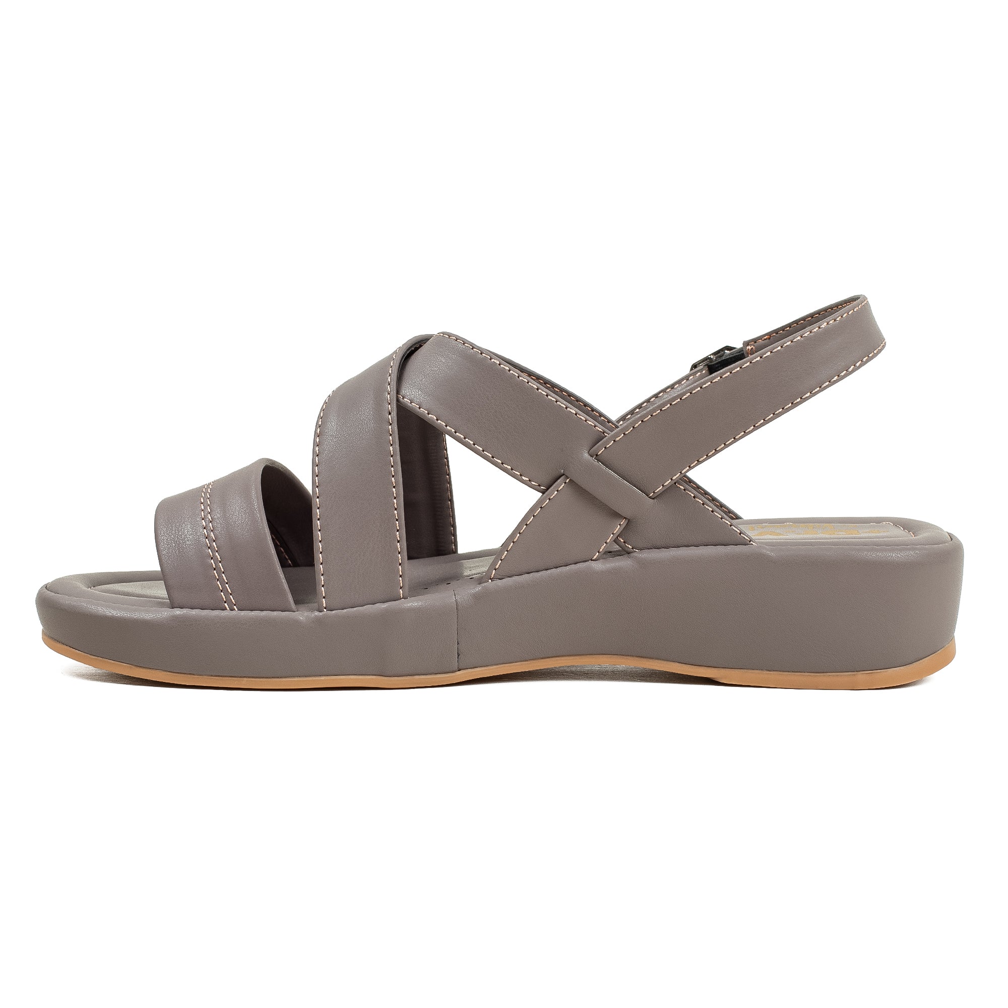 Ladies Ultra Comfort Mauve Cross-Strap Wedge Sandal with Cushioned Sole - Dr. Vi Perfect for Everyday Wear