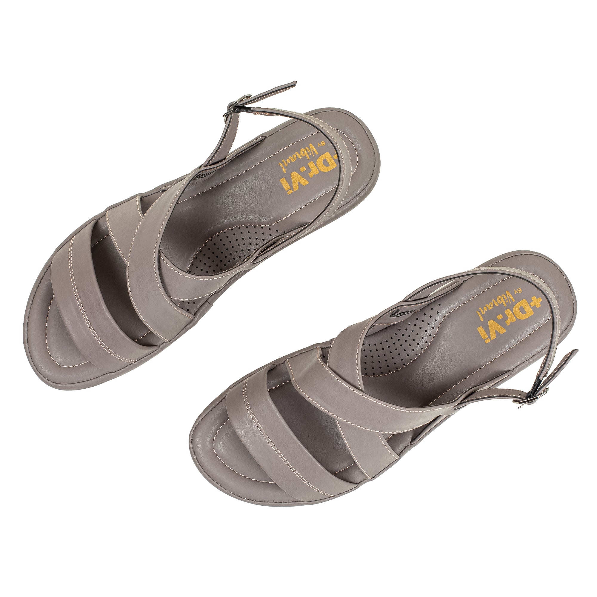 Ladies Ultra Comfort Mauve Cross-Strap Wedge Sandal with Cushioned Sole - Dr. Vi Perfect for Everyday Wear