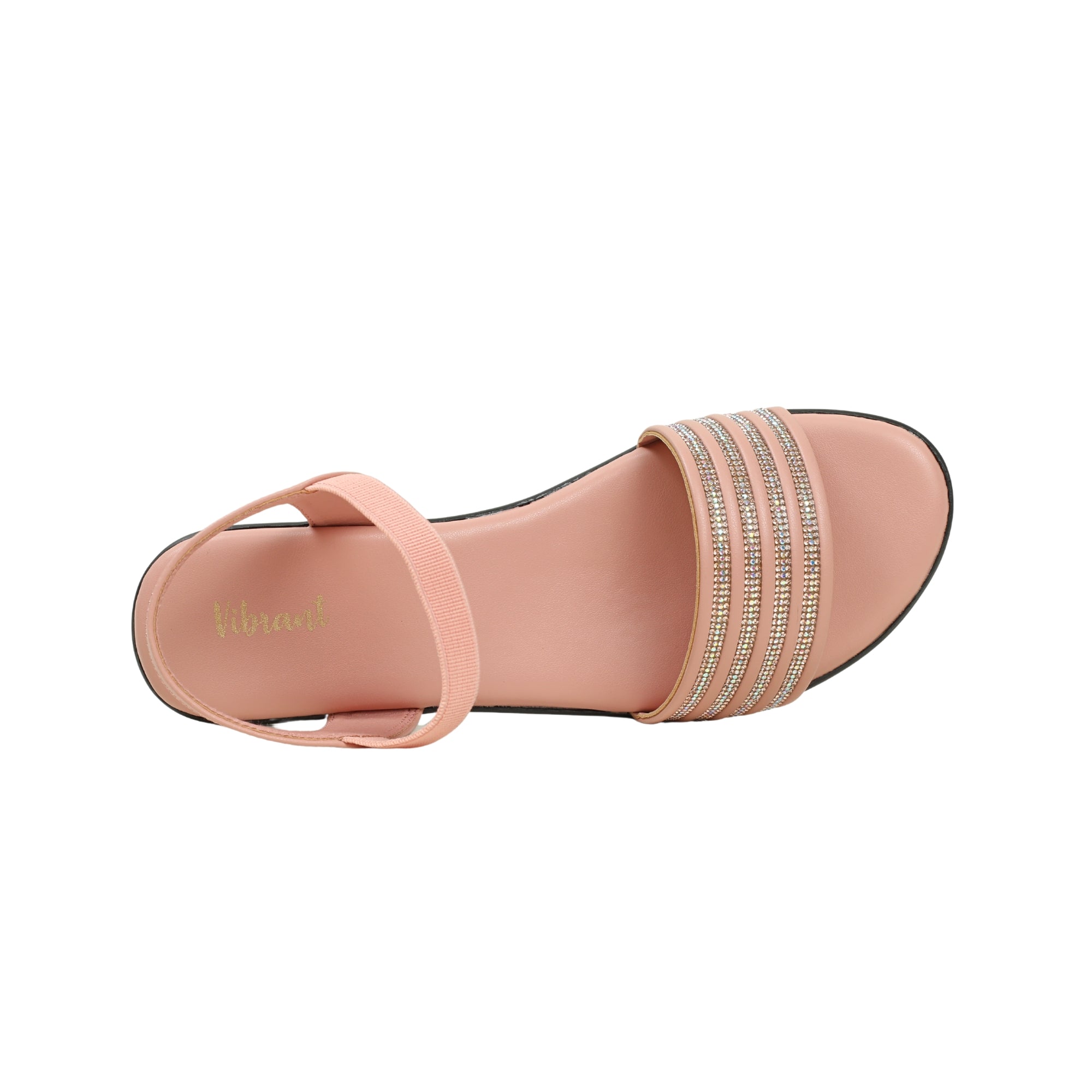 Vibrant Ladies Peach Wedge Heel Sandal – Elegant & Comfortable PU Leather Footwear - Vibrantbd.com
