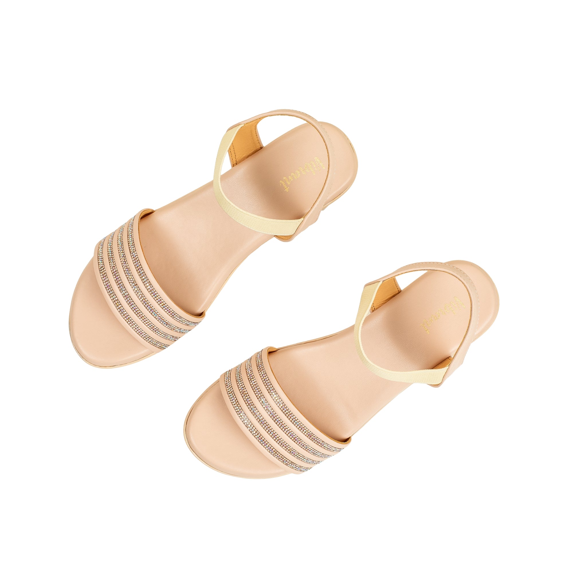 Vibrant Ladies Beige Wedge Heel Sandal - Vibrantbd.com