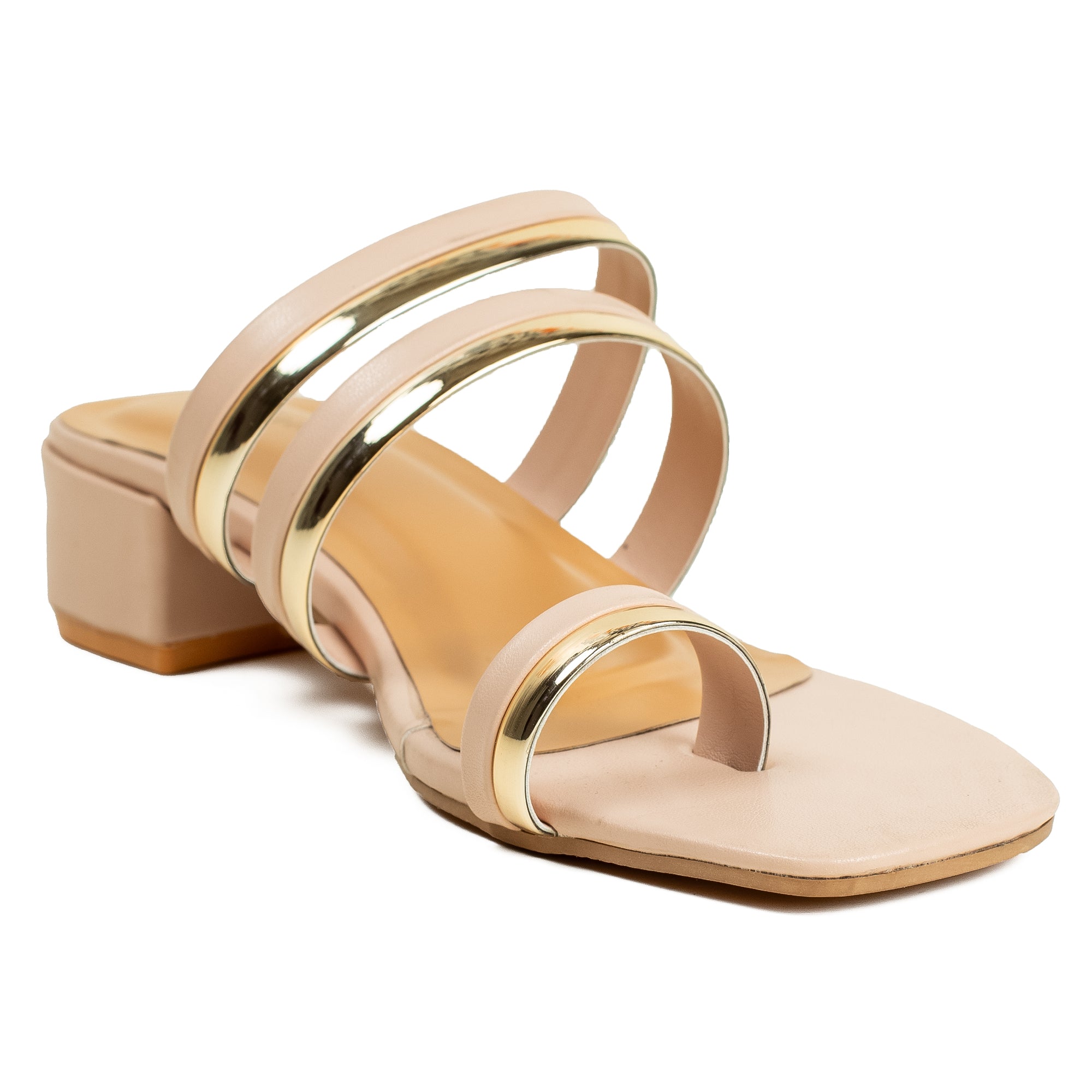 Vibrant Women's Beige Toe-Post Block Heel Sandal – Premium PU, Elegant & Comfortable - Vibrantbd.com