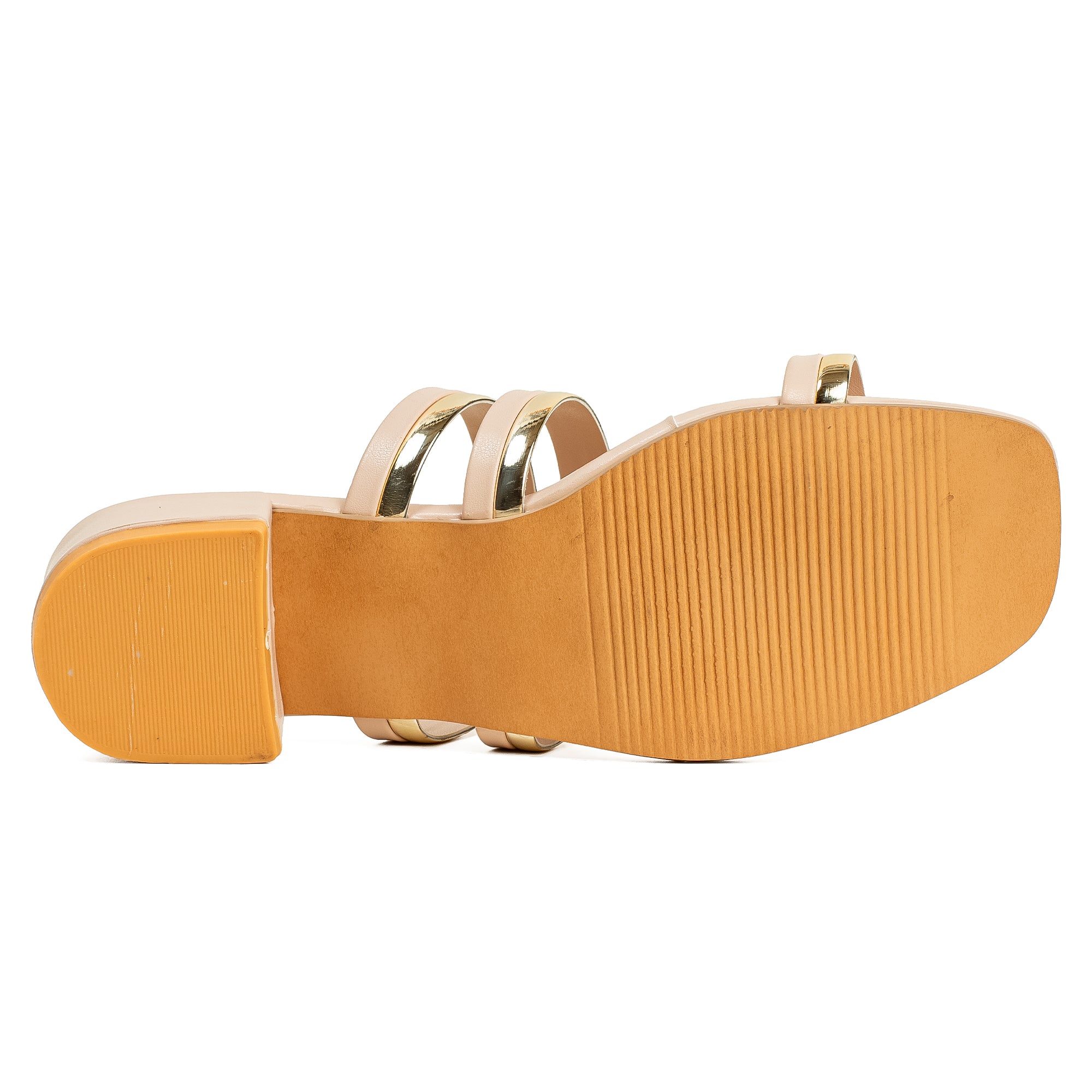 Vibrant Women's Beige Toe-Post Block Heel Sandal – Premium PU, Elegant & Comfortable - Vibrantbd.com