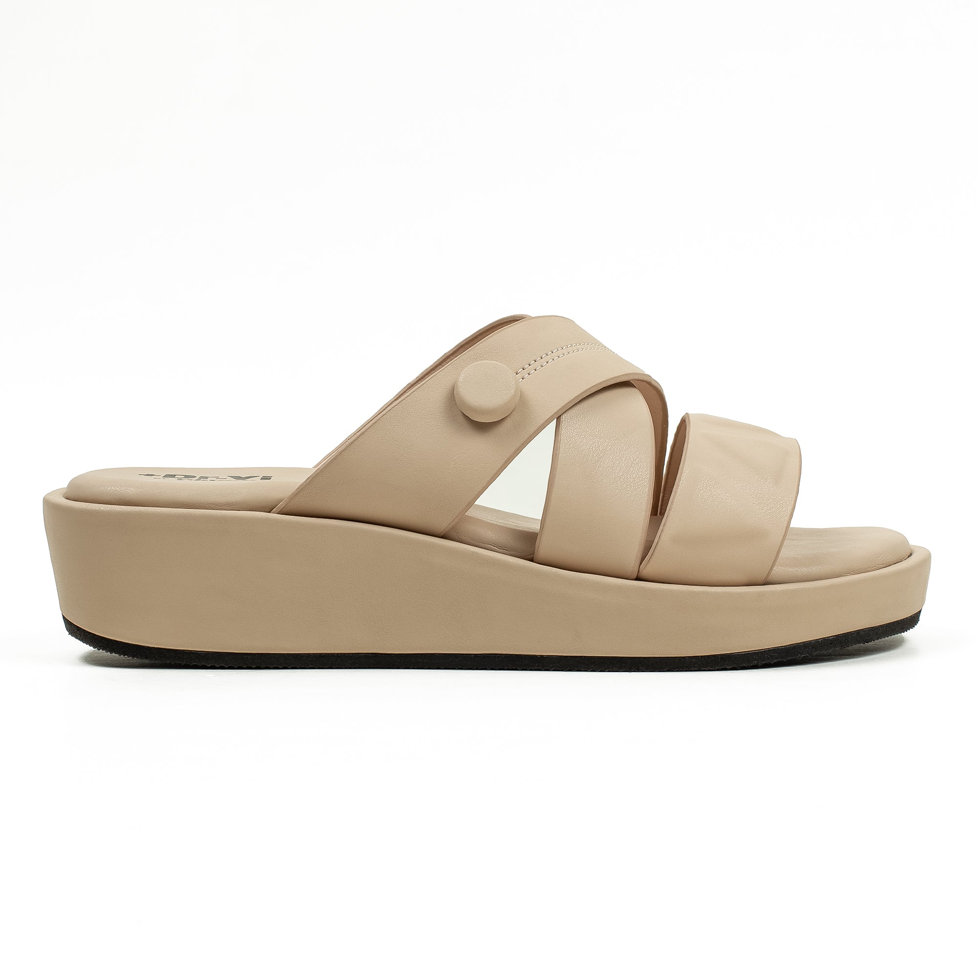 Ladies Dr. Vi Ultimate Comfort Beige Sandal | Stylish PU Upper with TPR Outsole and Cushioned Insole - Vibrantbd.com