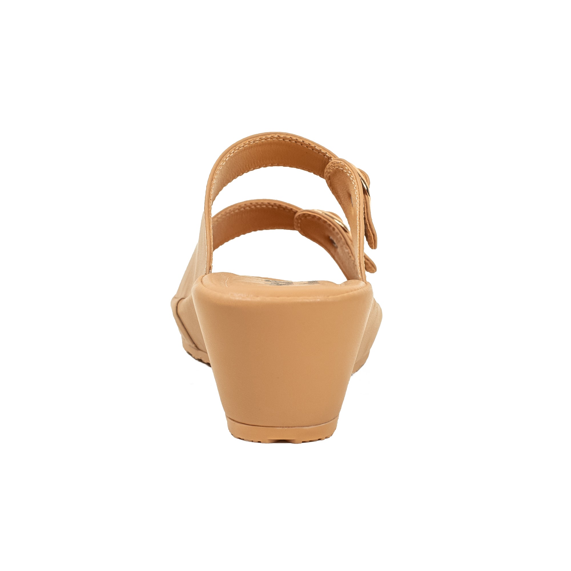 Vibrant Dr. Vi Ladies Wedge Heel Comfort Sandal – Beige PU Leather, Adjustable Straps & Cushioned Insole for Maximum Comfort - Vibrantbd.com