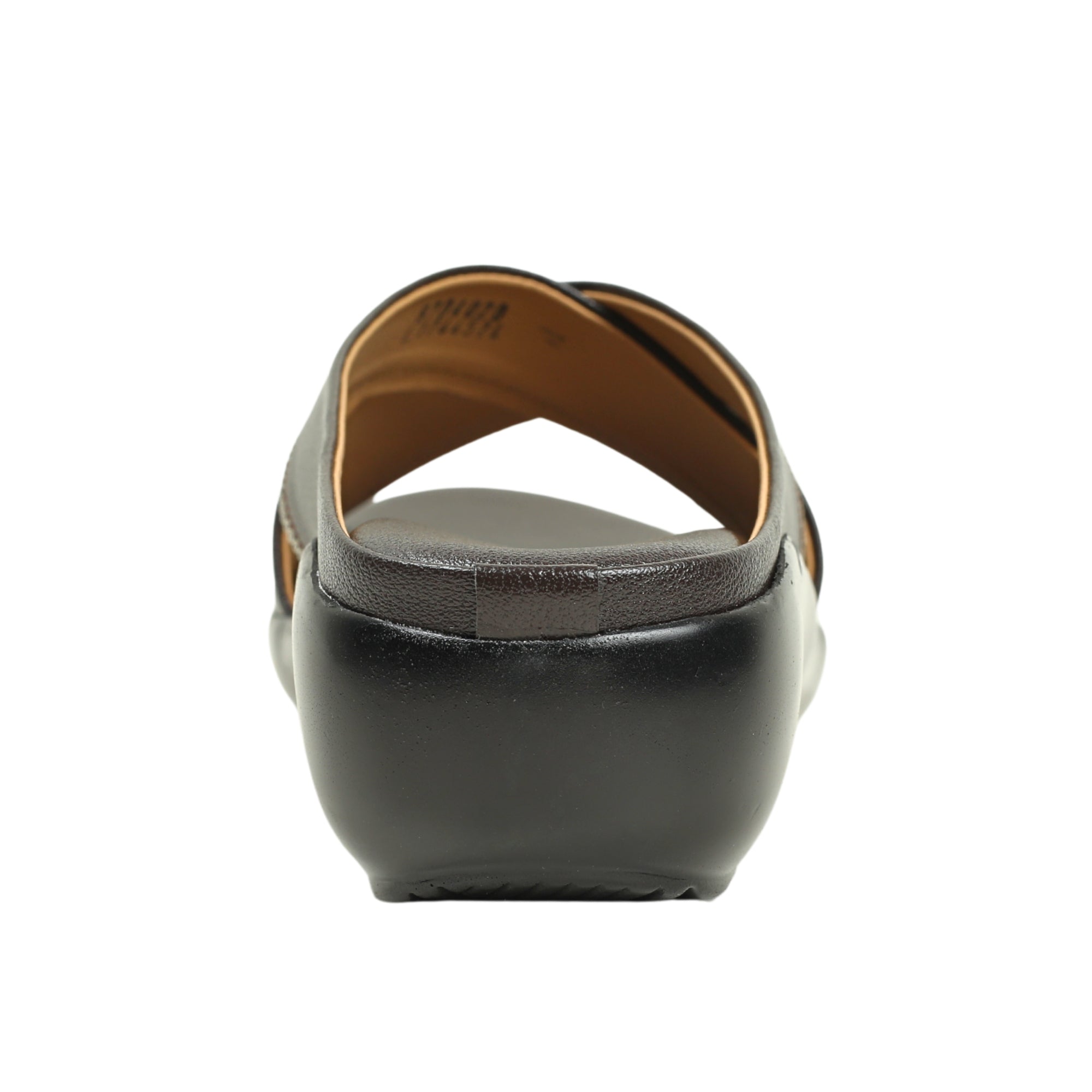 Vibrant Ladies Brown Wedge Heel Sandal – Comfortable & Stylish PU Leather Slip-On for Everyday Wear - Vibrantbd.com