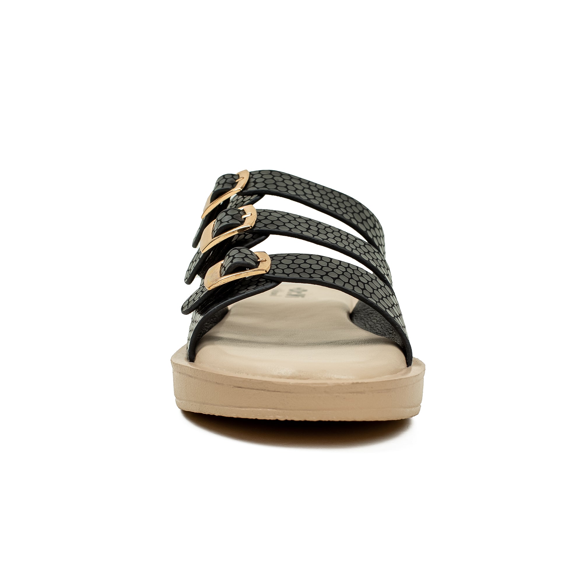 Ladies Dr. Vi Ultimate Comfort Black Sandal | Stylish PU Upper with TPR Outsole and Cushioned Insole