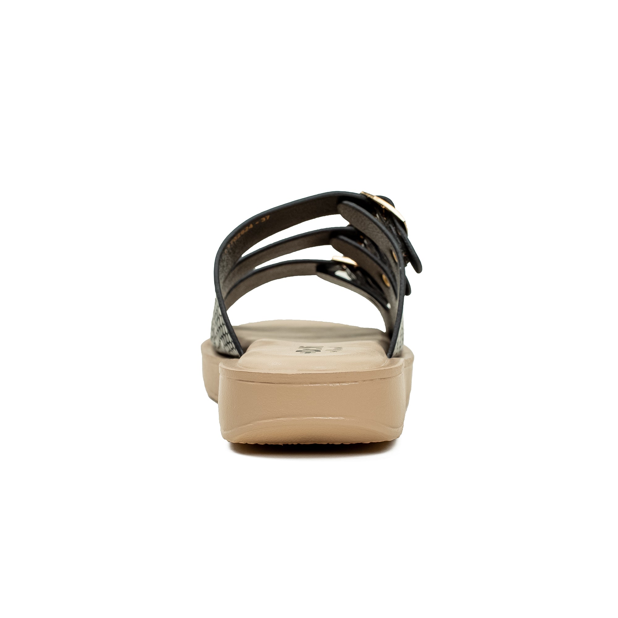 Ladies Dr. Vi Ultimate Comfort Black Sandal | Stylish PU Upper with TPR Outsole and Cushioned Insole