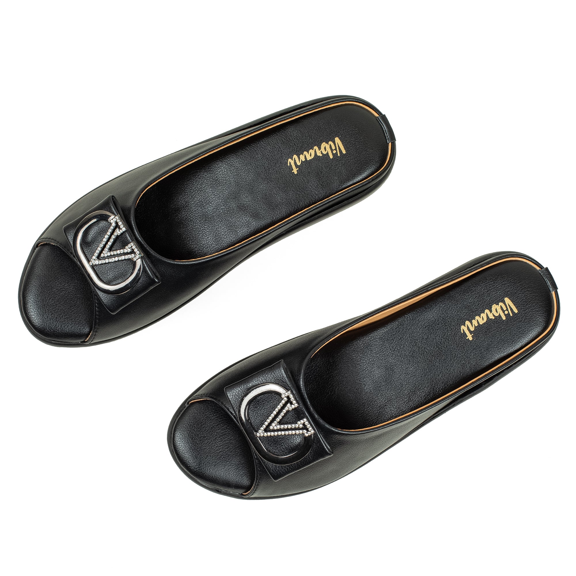 Vibrant Ladies Black PU Medium Heel Shoes with Bow & Cushioned Insole - Stylish and Comfortable Footwear