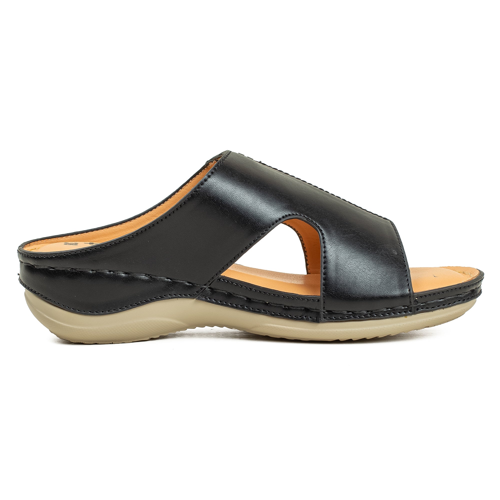 Vibrant Ladies Black Wedge Heel Sandal - Vibrantbd.com
