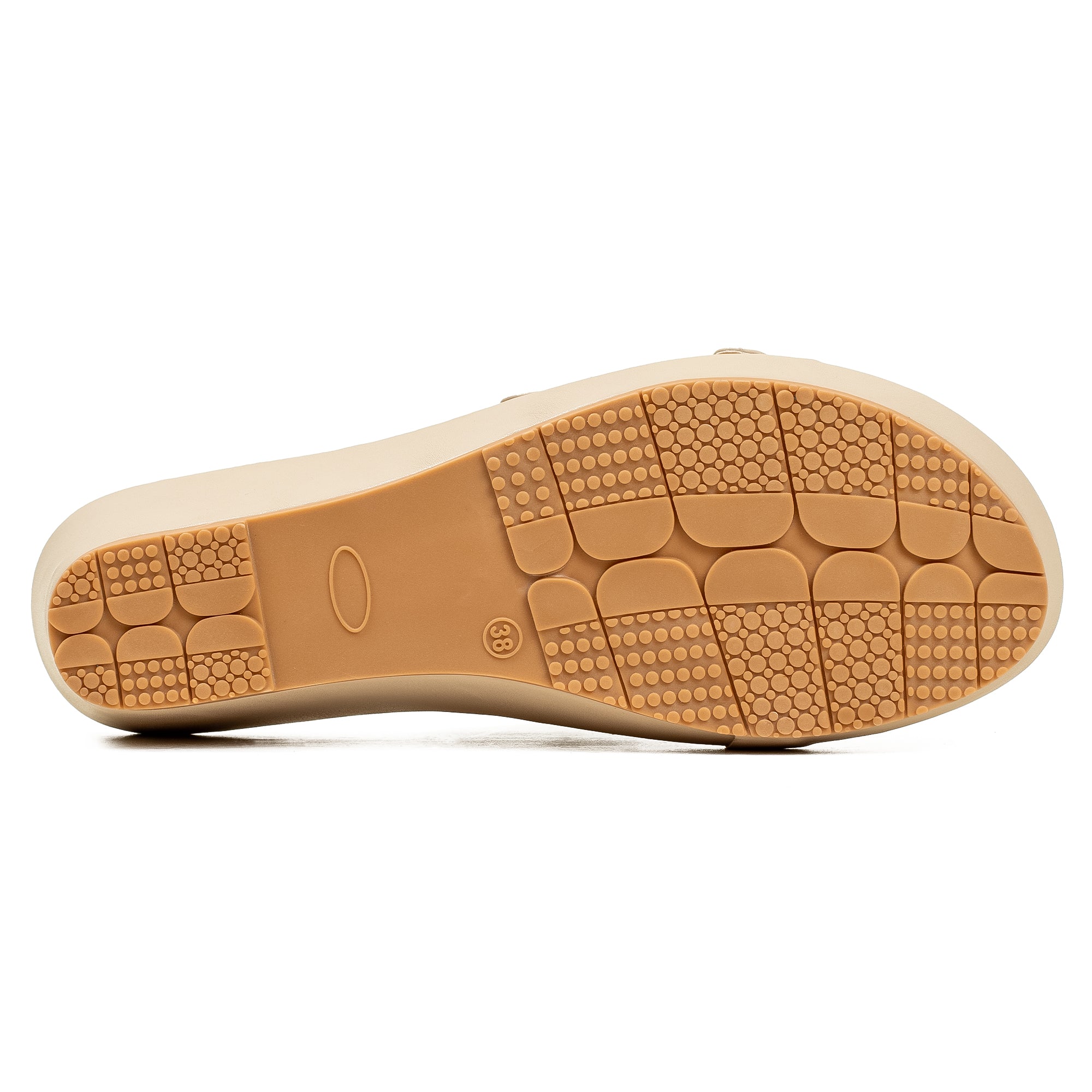 Vibrant Dr. Vi Ladies Wedge Heel Comfort Sandal – Light Beige PU Leather, Adjustable Straps & Cushioned Insole for Maximum Comfort