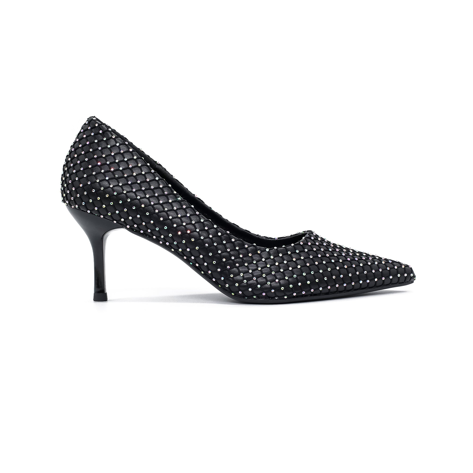 VIBRANT LADIES RHINESTONE KITTEN HEEL SHOE