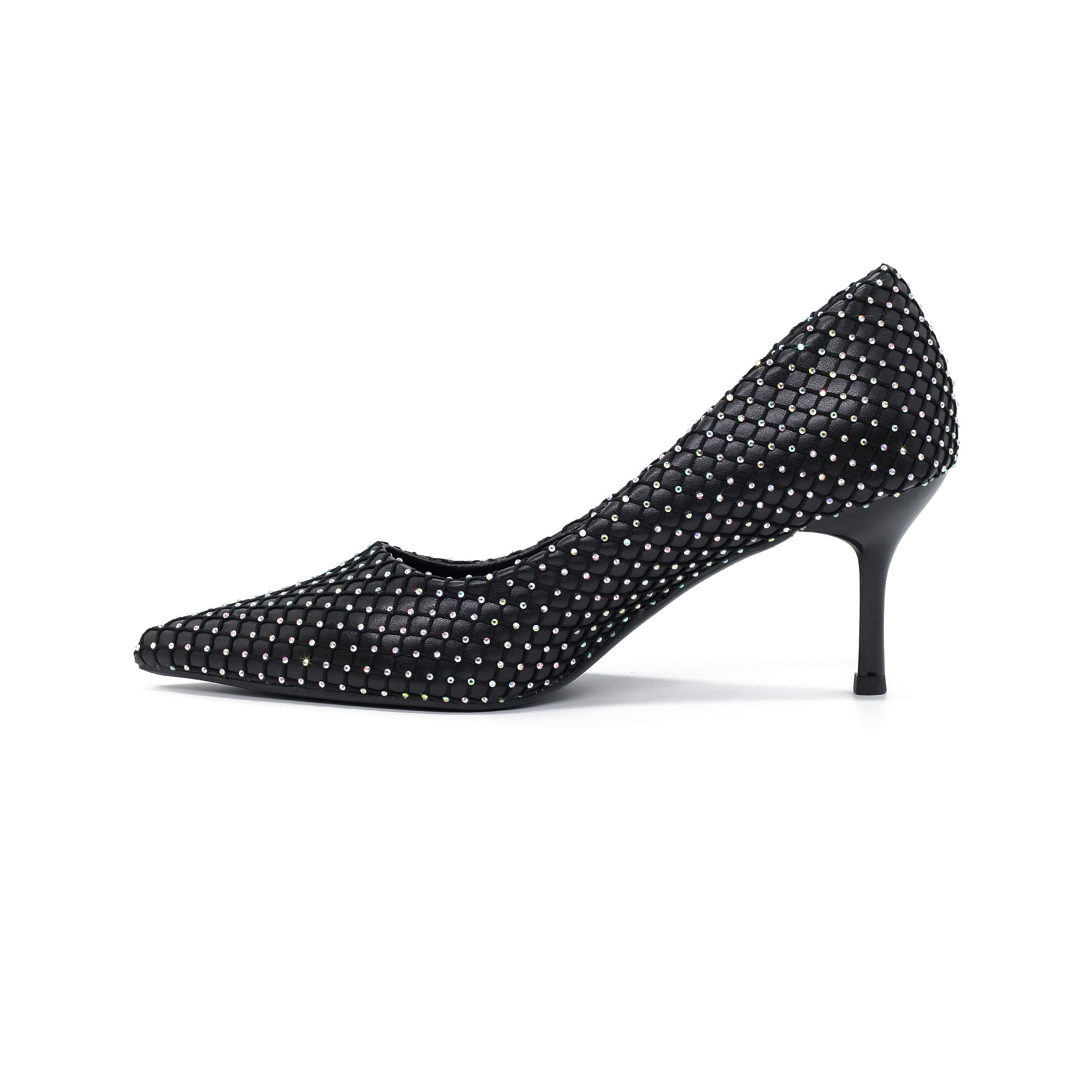 VIBRANT LADIES RHINESTONE KITTEN HEEL SHOE