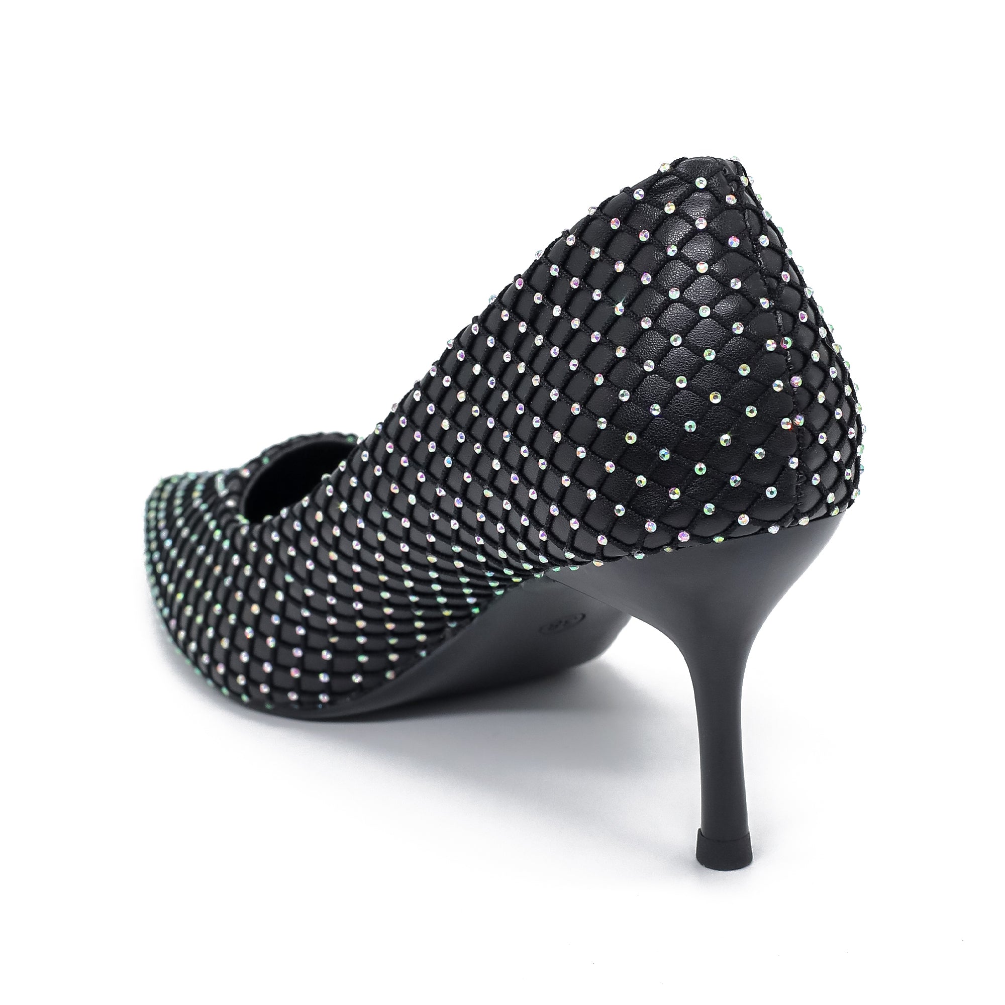 VIBRANT LADIES RHINESTONE KITTEN HEEL SHOE