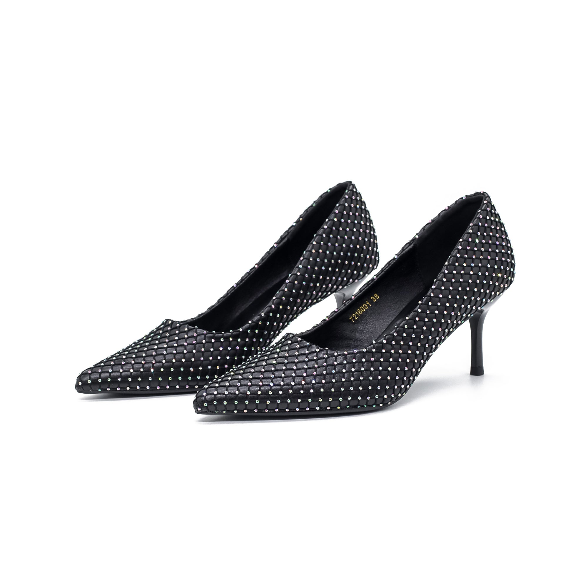 VIBRANT LADIES RHINESTONE KITTEN HEEL SHOE