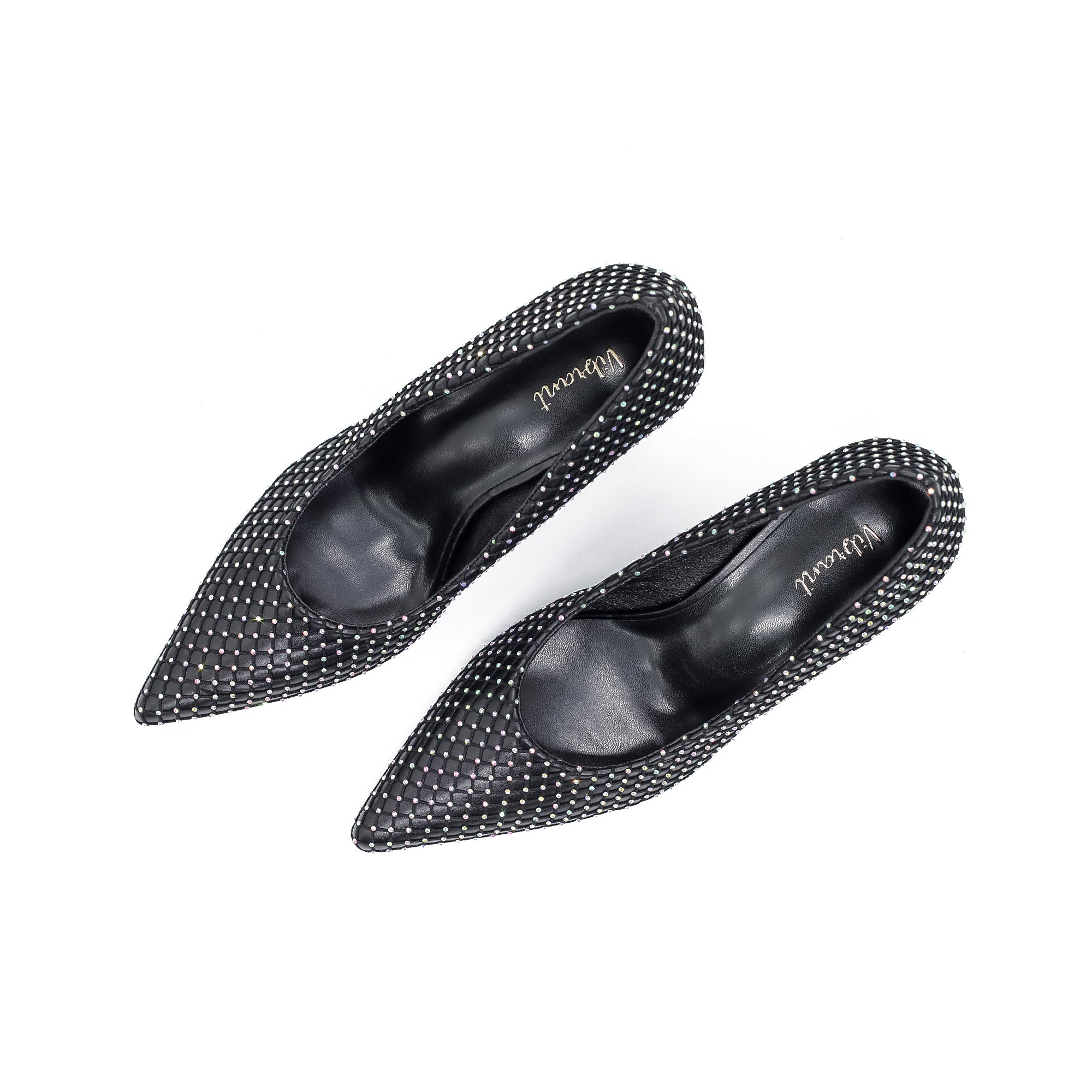 VIBRANT LADIES RHINESTONE KITTEN HEEL SHOE