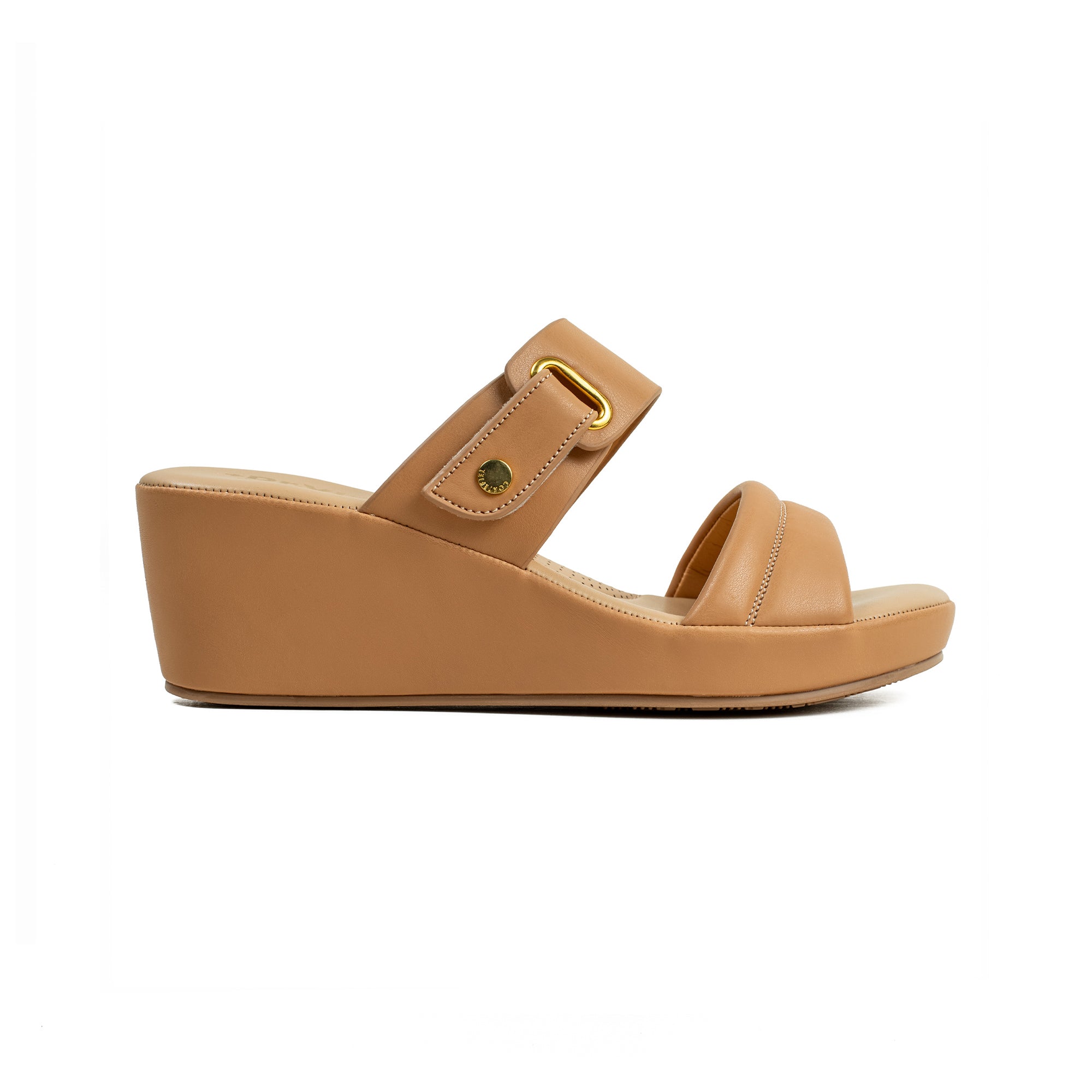 Vibrant Ladies’ Beige Wedge Heel Sandal – Dr. Vi Super Comfortable Fashion Sandal with PU Leather Upper & TPR Outsole - Vibrantbd.com