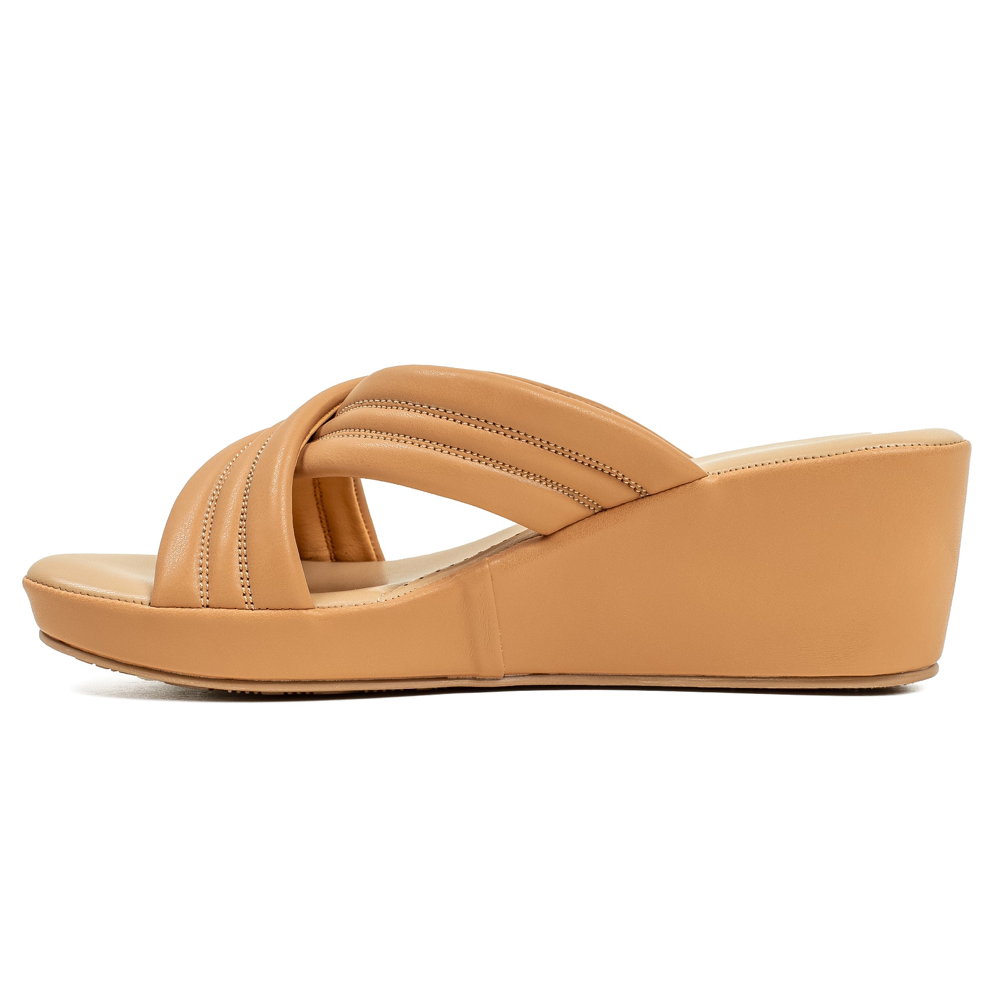Vibrant Ladies Deep Beige Heel Sandal - Vibrantbd.com