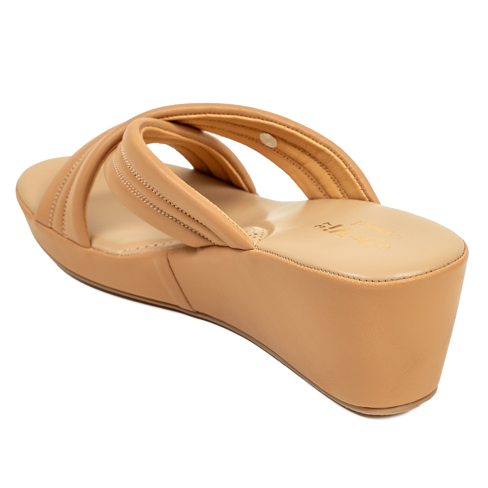 Vibrant Ladies Deep Beige Heel Sandal - Vibrantbd.com