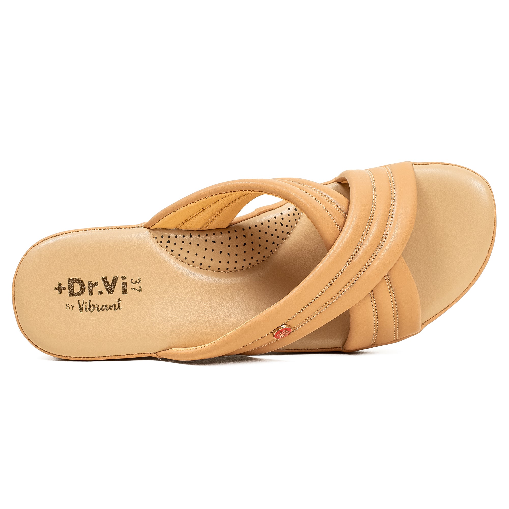 Vibrant Ladies Deep Beige Heel Sandal - Vibrantbd.com
