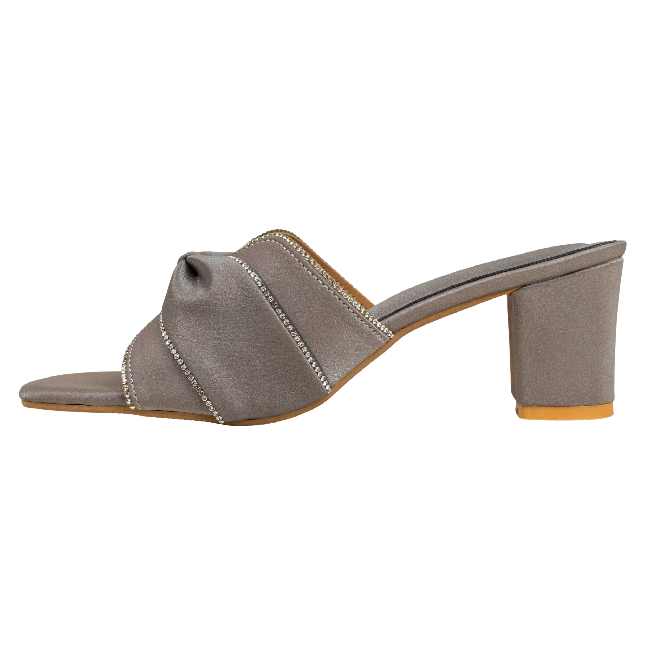 Silver Luxe Stride Heeled Mules