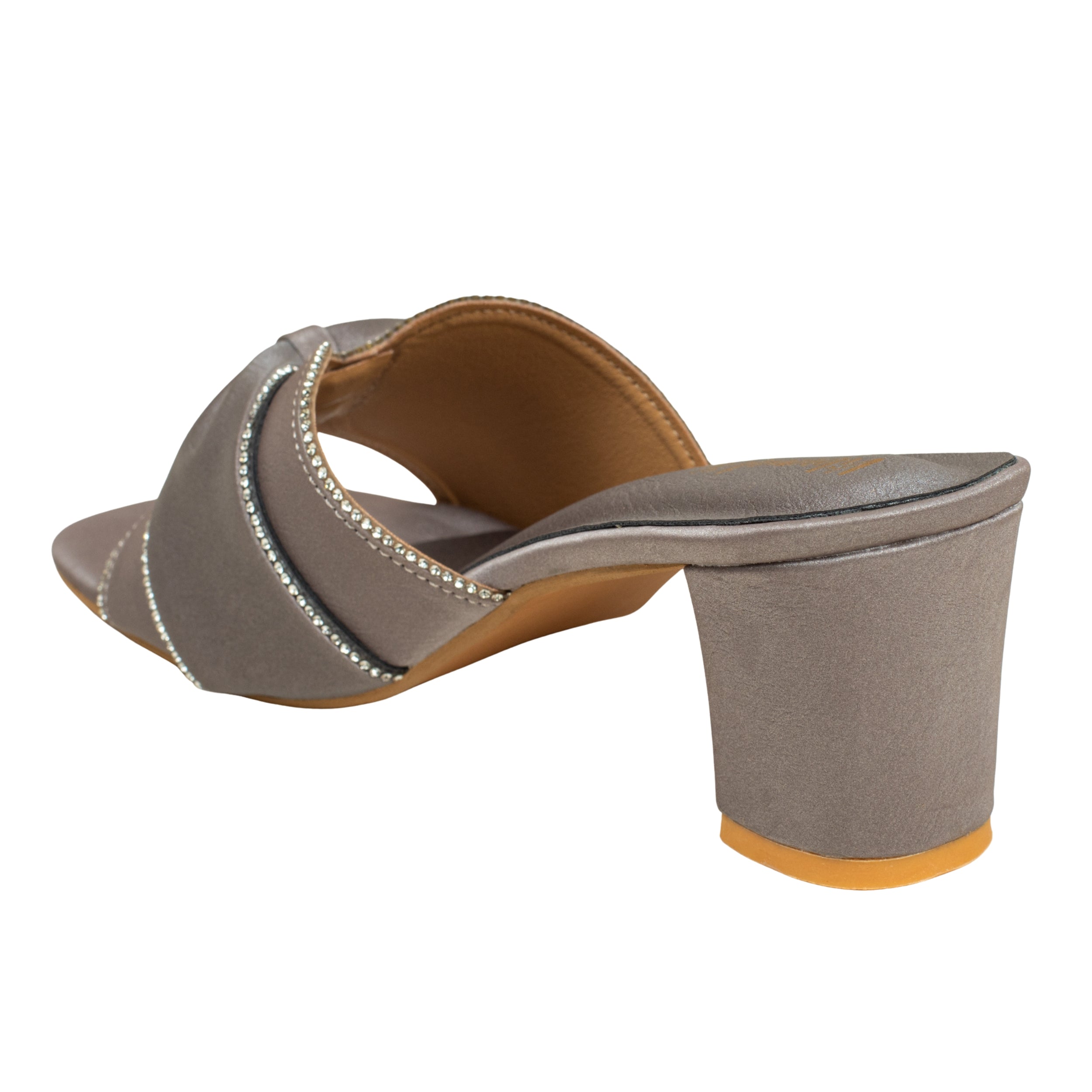 Silver Luxe Stride Heeled Mules