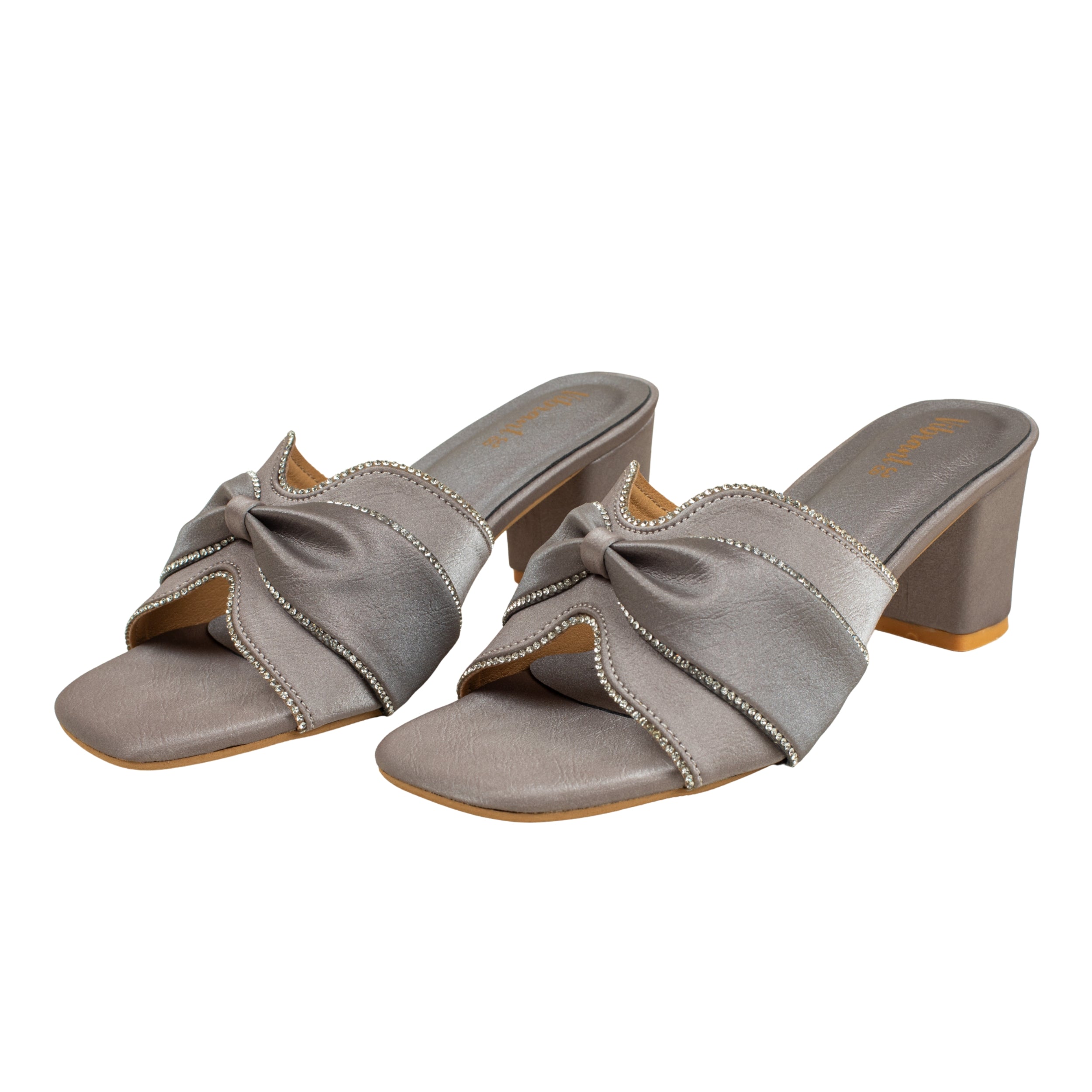Silver Luxe Stride Heeled Mules