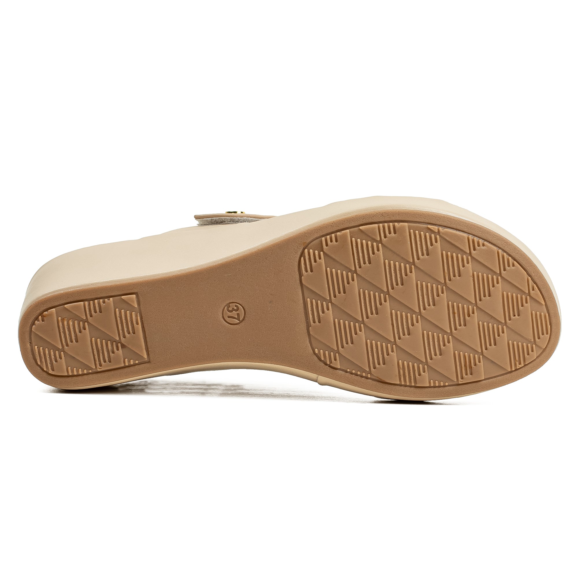 Vibrant Ladies’ Beige Wedge Heel Sandal – Dr. Vi Super Comfortable Fashion Sandal with PU Leather Upper & TPR Outsole - Vibrantbd.com