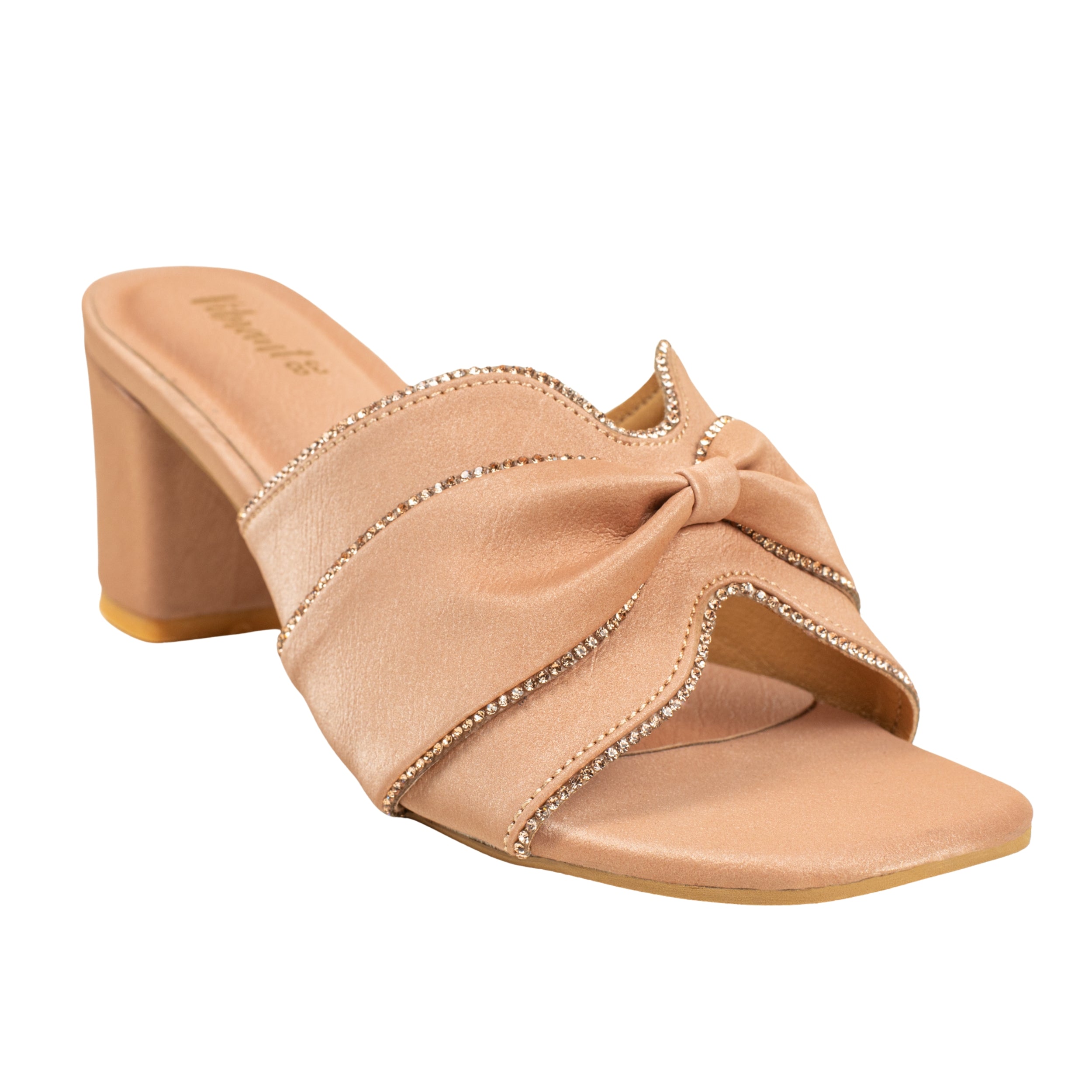 Beige Luxe Stride Heeled Mules