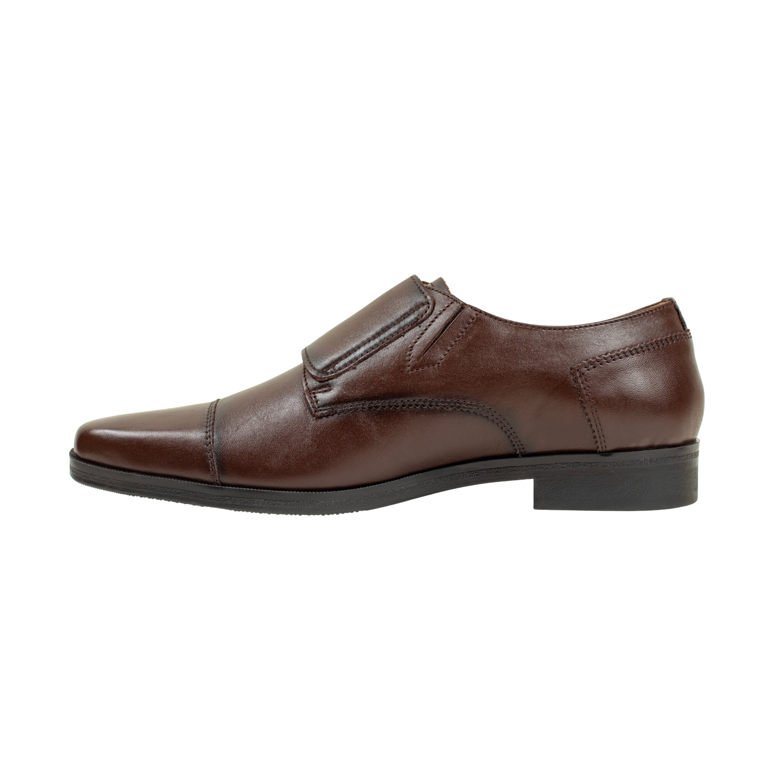 Vibrant Brown Classic Monk Men's Leather Formal Shoes | Vibrant® Elegant Dress Shoes