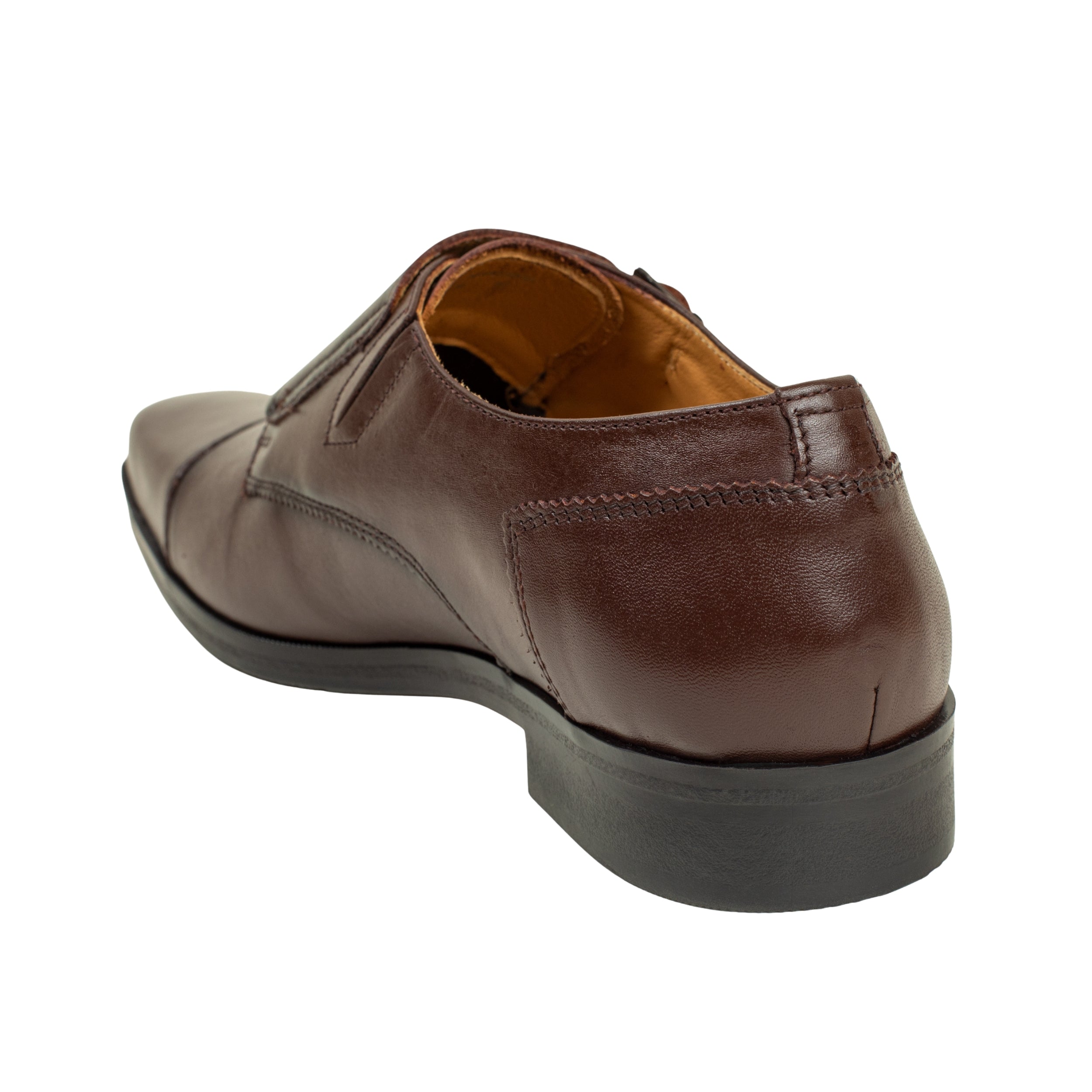 Vibrant Brown Classic Monk Men's Leather Formal Shoes | Vibrant® Elegant Dress Shoes