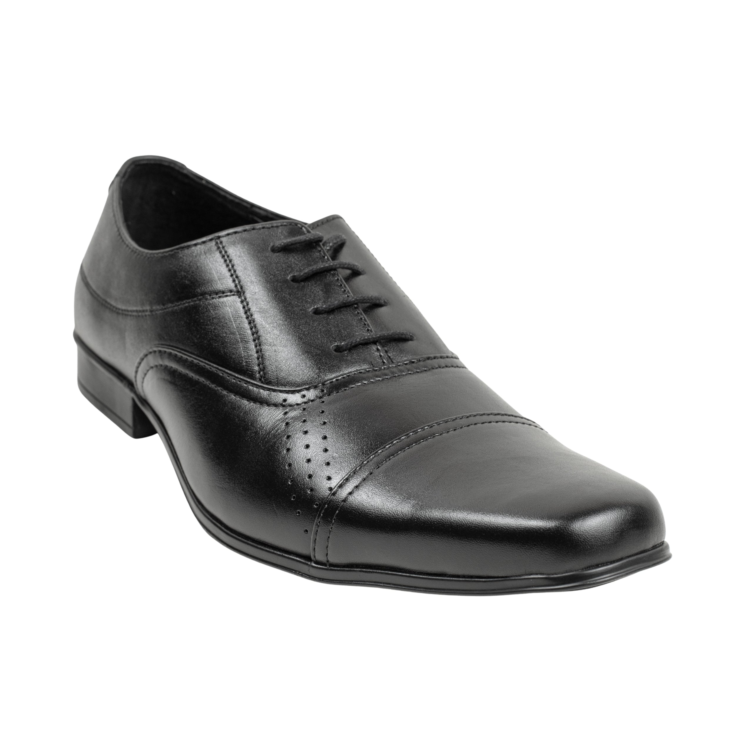 Vibrant Black Classic Men's Oxford Leather Formal Shoes | Vibrant® Elegant Dress Shoes