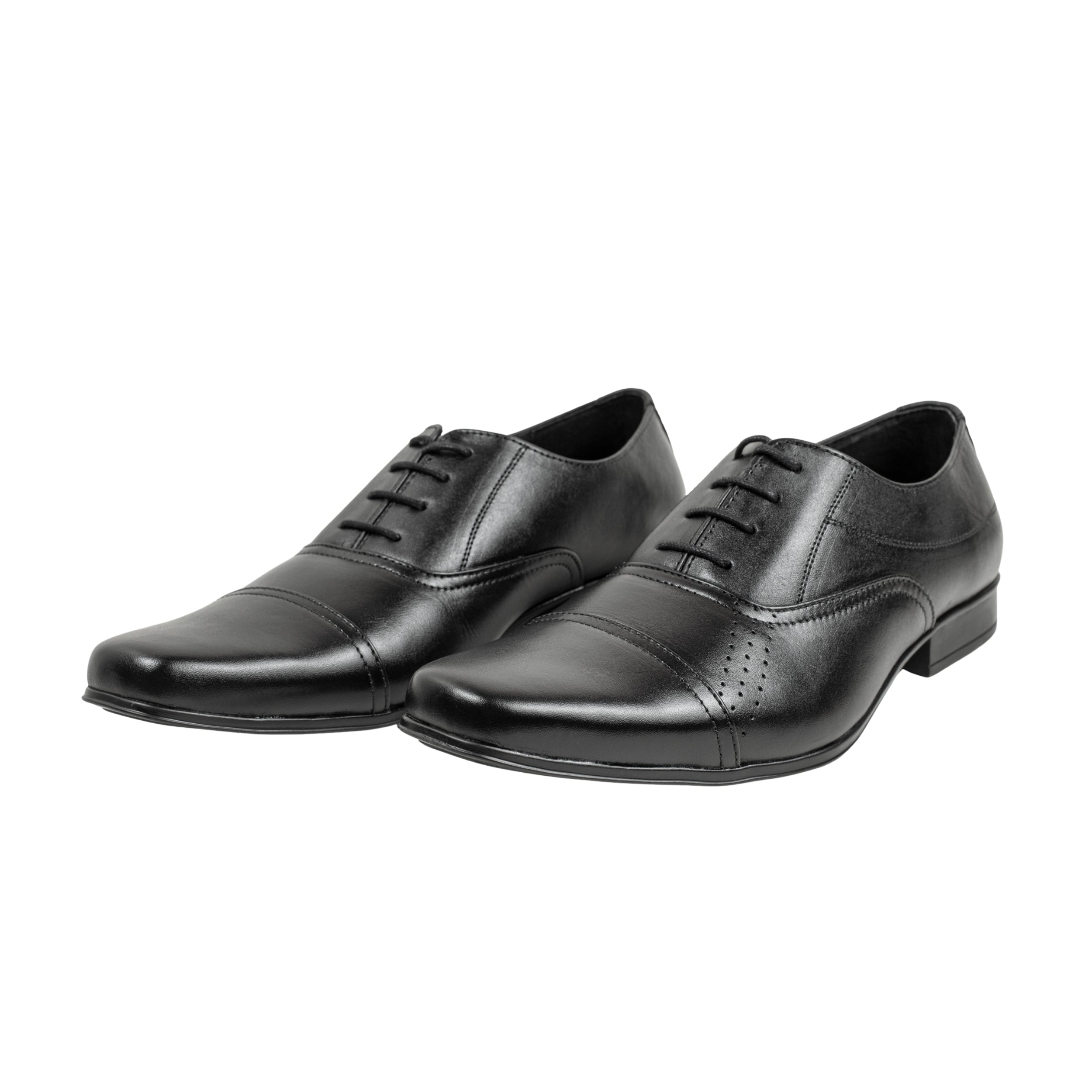 Vibrant Black Classic Men's Oxford Leather Formal Shoes | Vibrant® Elegant Dress Shoes