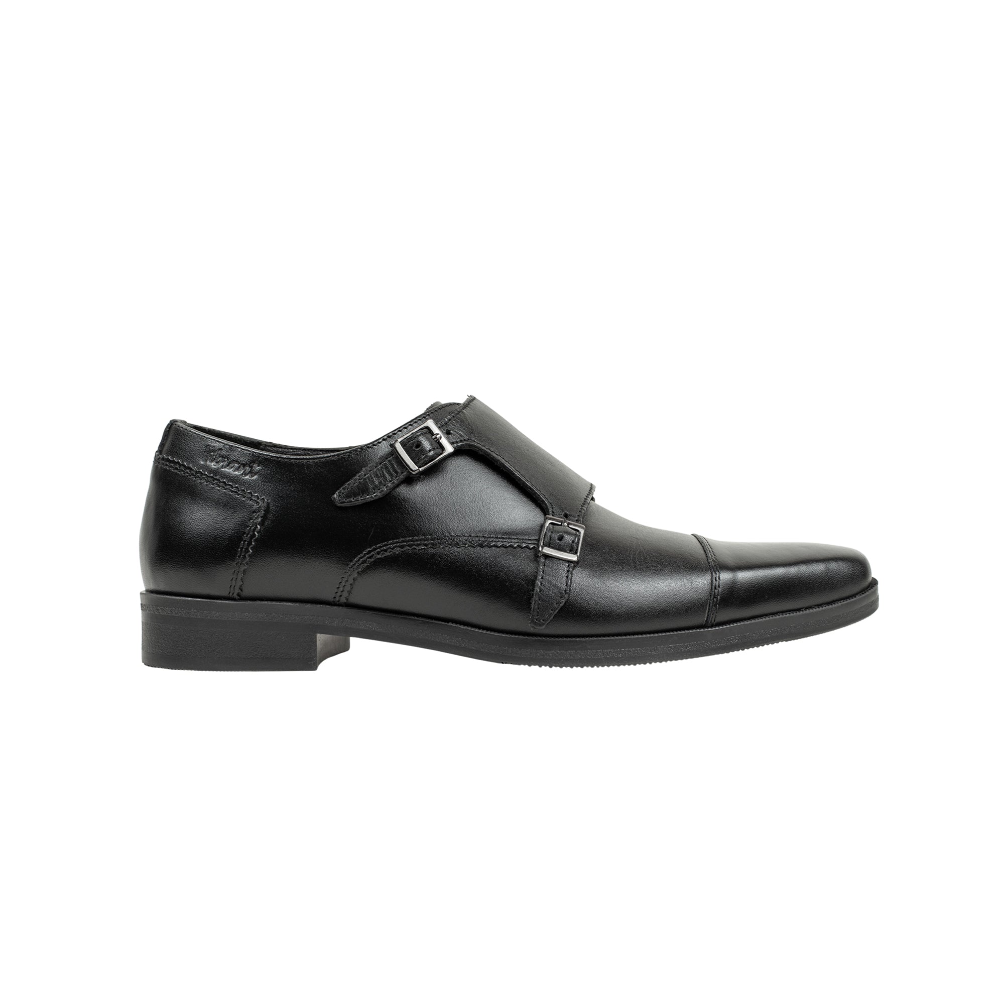 Vibrant Black Classic Monk Men's Leather Formal Shoes | Vibrant® Elegant Dress Shoes