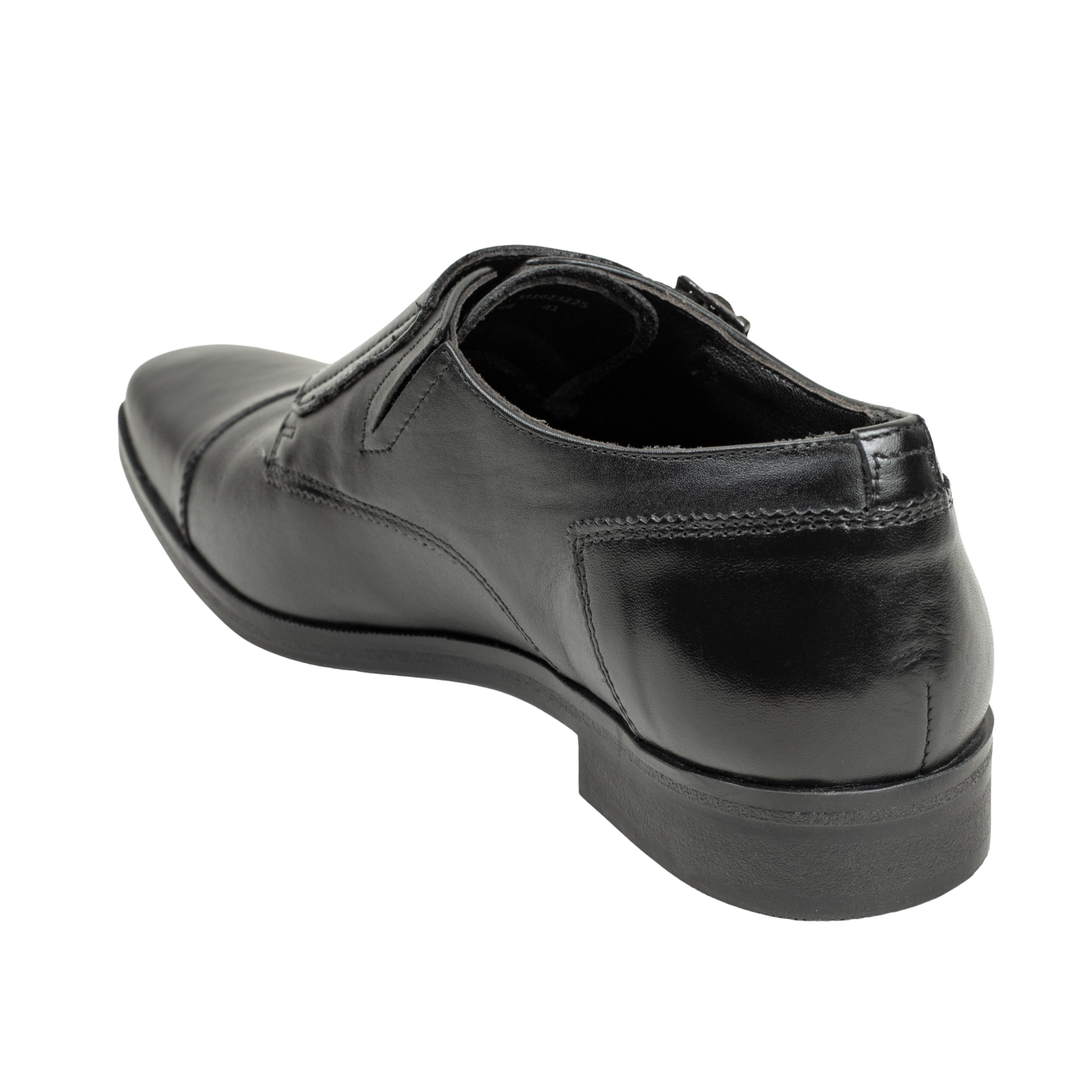 Vibrant Black Classic Monk Men's Leather Formal Shoes | Vibrant® Elegant Dress Shoes