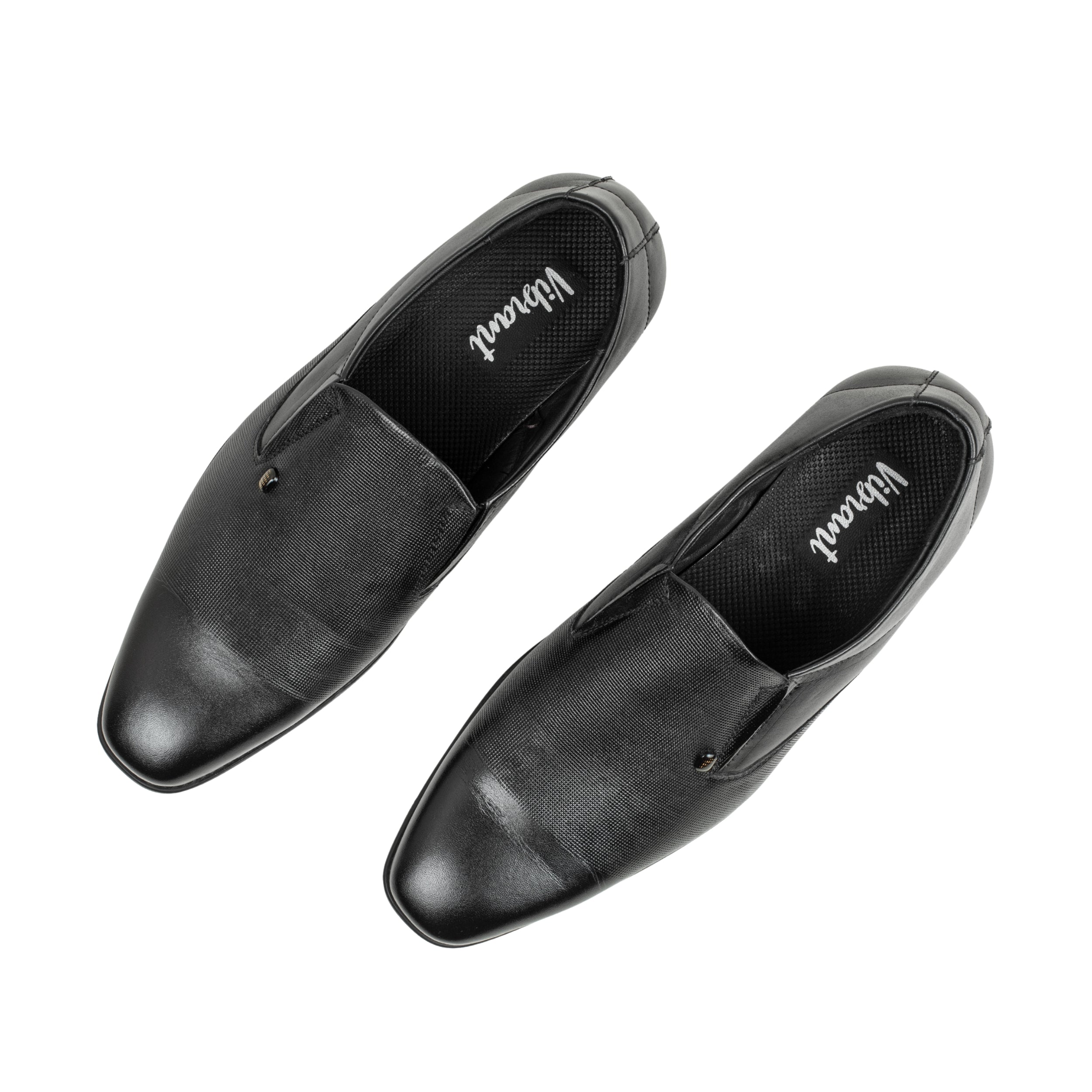 Vibrant Black Classic Men's Leather Formal Shoes | Vibrant® Elegant Dress Shoes