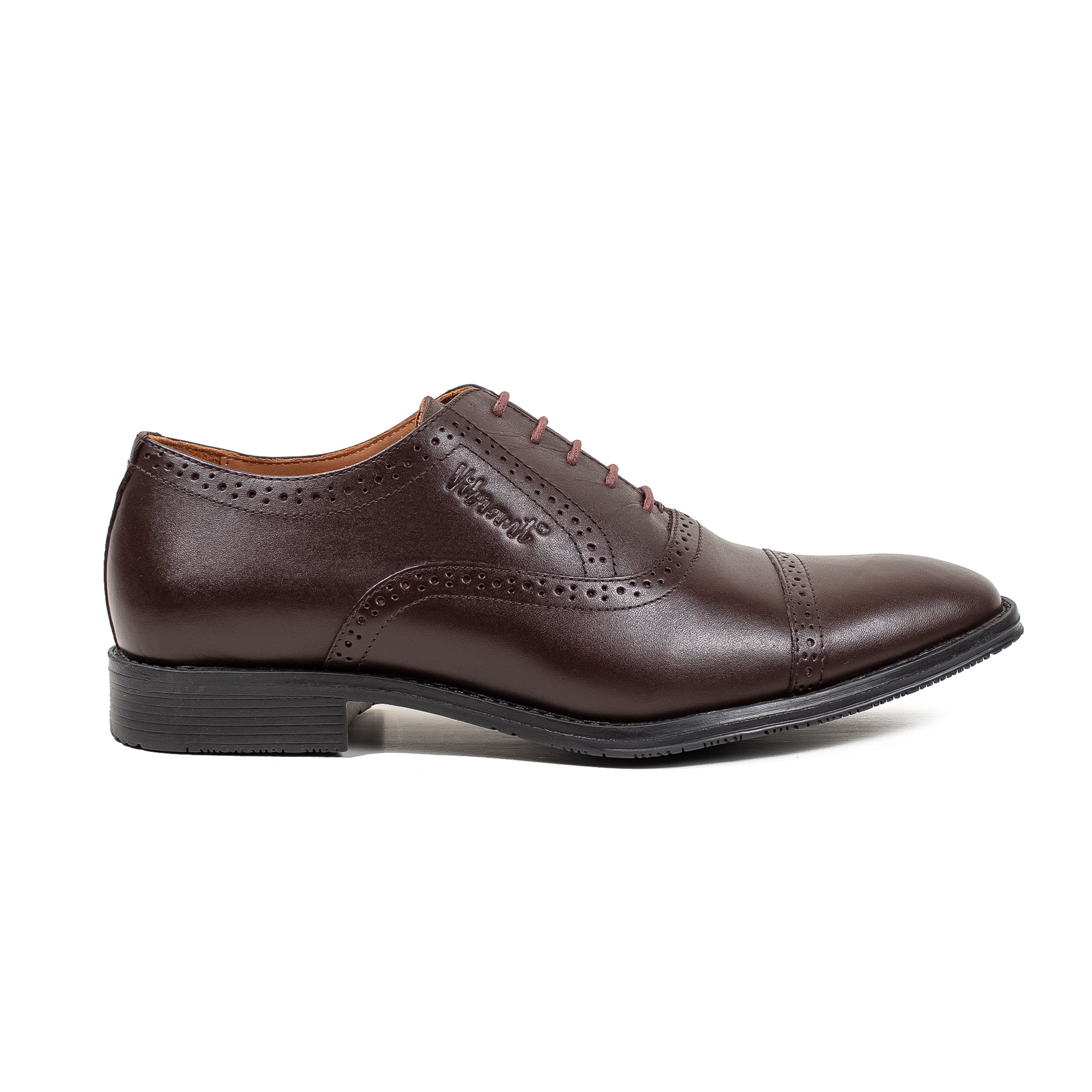 Men's Maroon Leather Oxford Shoes | Vibrant® Elegant Comfort with TPR Outsole and Cushioned Insole - Vibrantbd.com